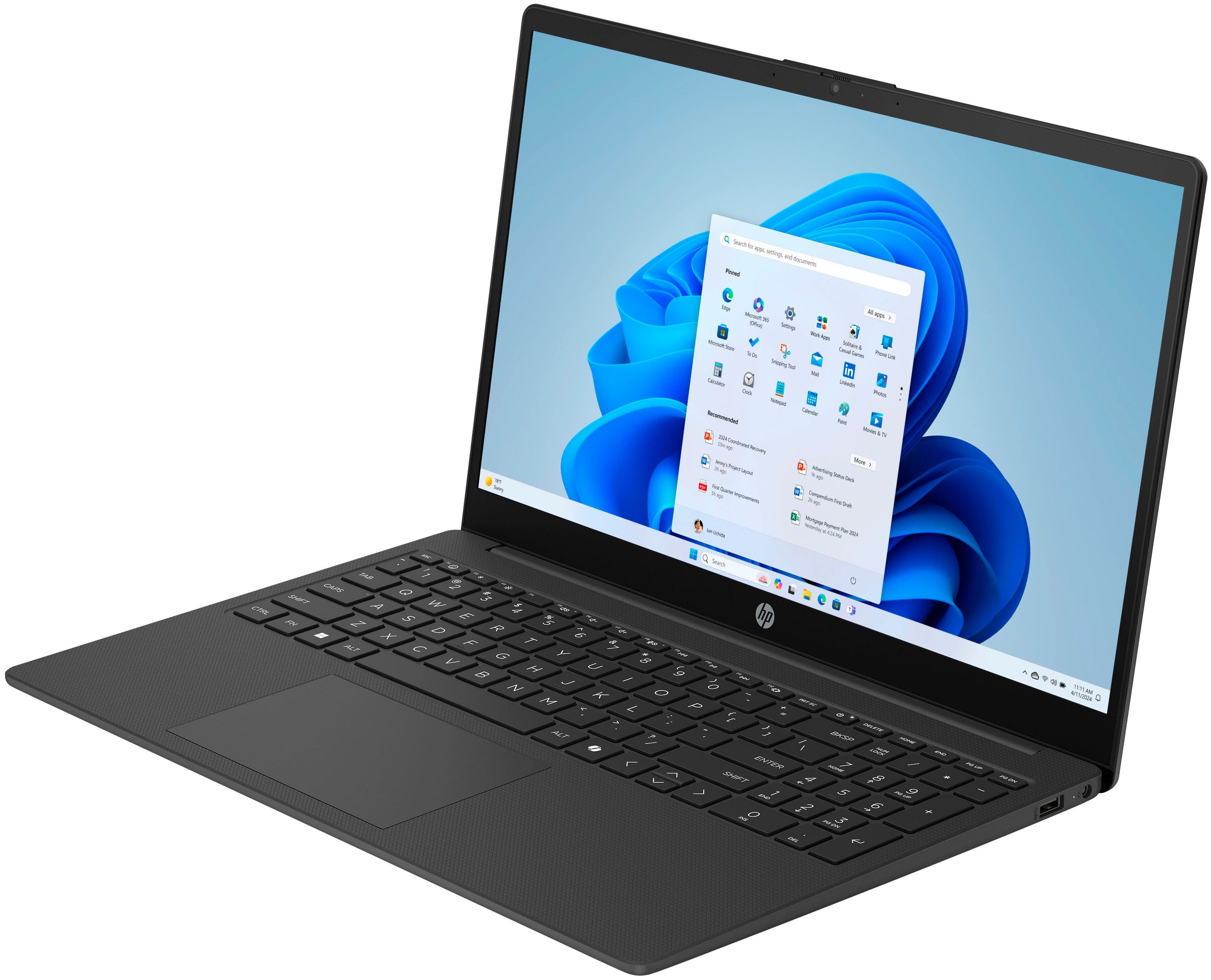 HP 15-fc103Xngx Notebook (39,6 cm/15,6 Zoll, AMD Ryzen 3 7320U, Radeon™ 610M, 4 GB, 256 GB SSD)