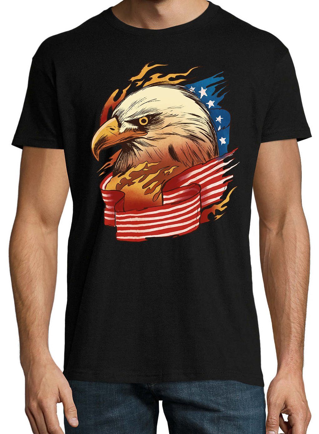 Youth Designz T-Shirt Adler USA American Eagle Flagge Herren Shirt mit tren günstig online kaufen