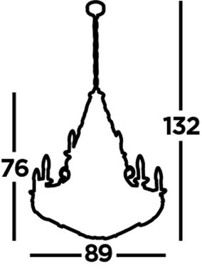 Licht-Erlebnisse Kronleuchter BATTENBERG, ohne Leuchtmittel, Schwarz 12-flammig E14 Ø 89 cm Eisen Rustikal Wohnzimmer