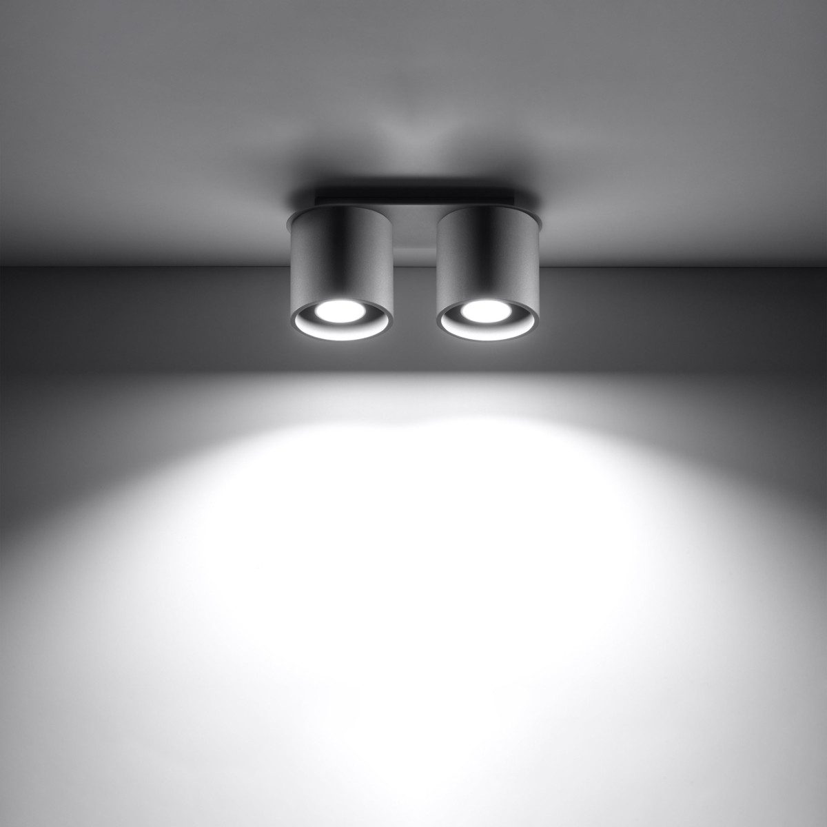 SOLLUX lighting Deckenleuchte Deckenleuchte Orbis 2 Grau, Nicht enthalten