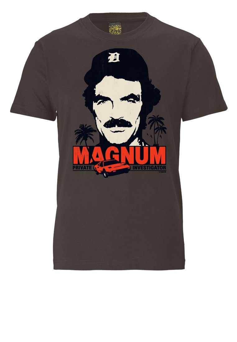 mit MAGNUM LOGOSHIRT T-Shirt grau großem Front-Print