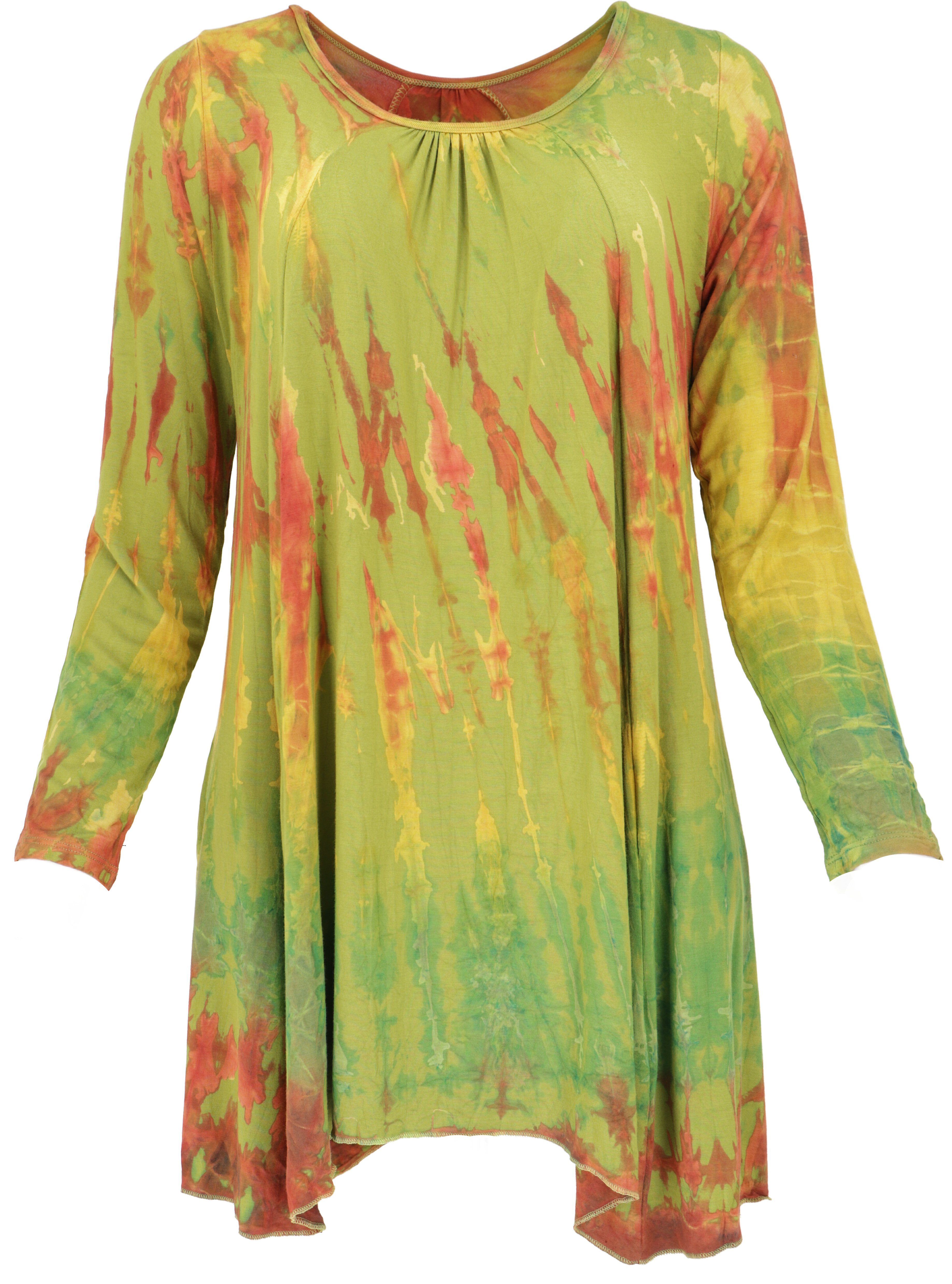 Guru-Shop Longbluse Batik langarm Tunika, Hippie günstig online kaufen