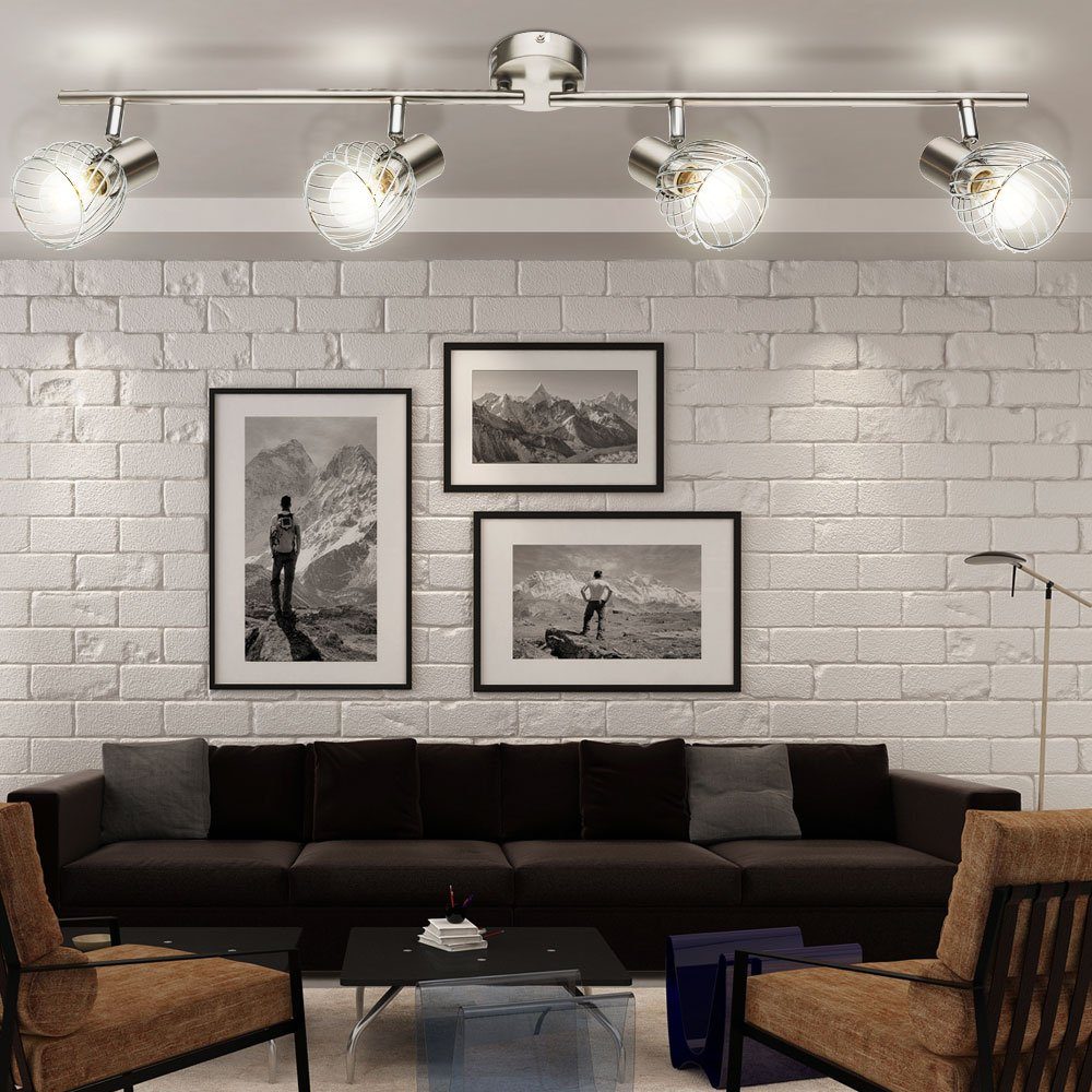 Deckenleuchte, nicht Deckenleuchte Wohnzimmerlampe Spotleiste LED etc-shop Chrom Deckenlampe inklusive, Leuchtmittel schwenkbar