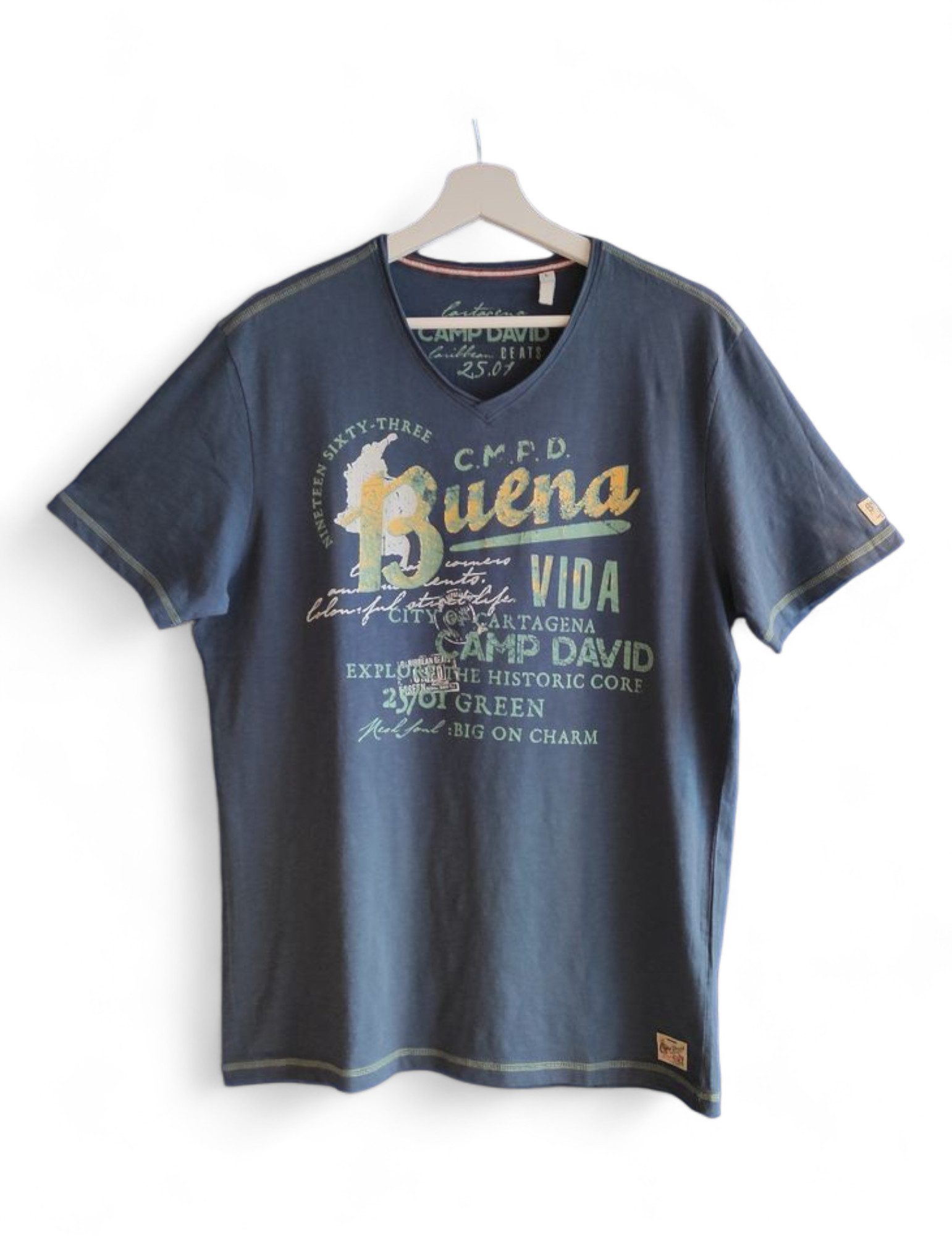 CAMP DAVID T-Shirt mit Vintage Print günstig online kaufen