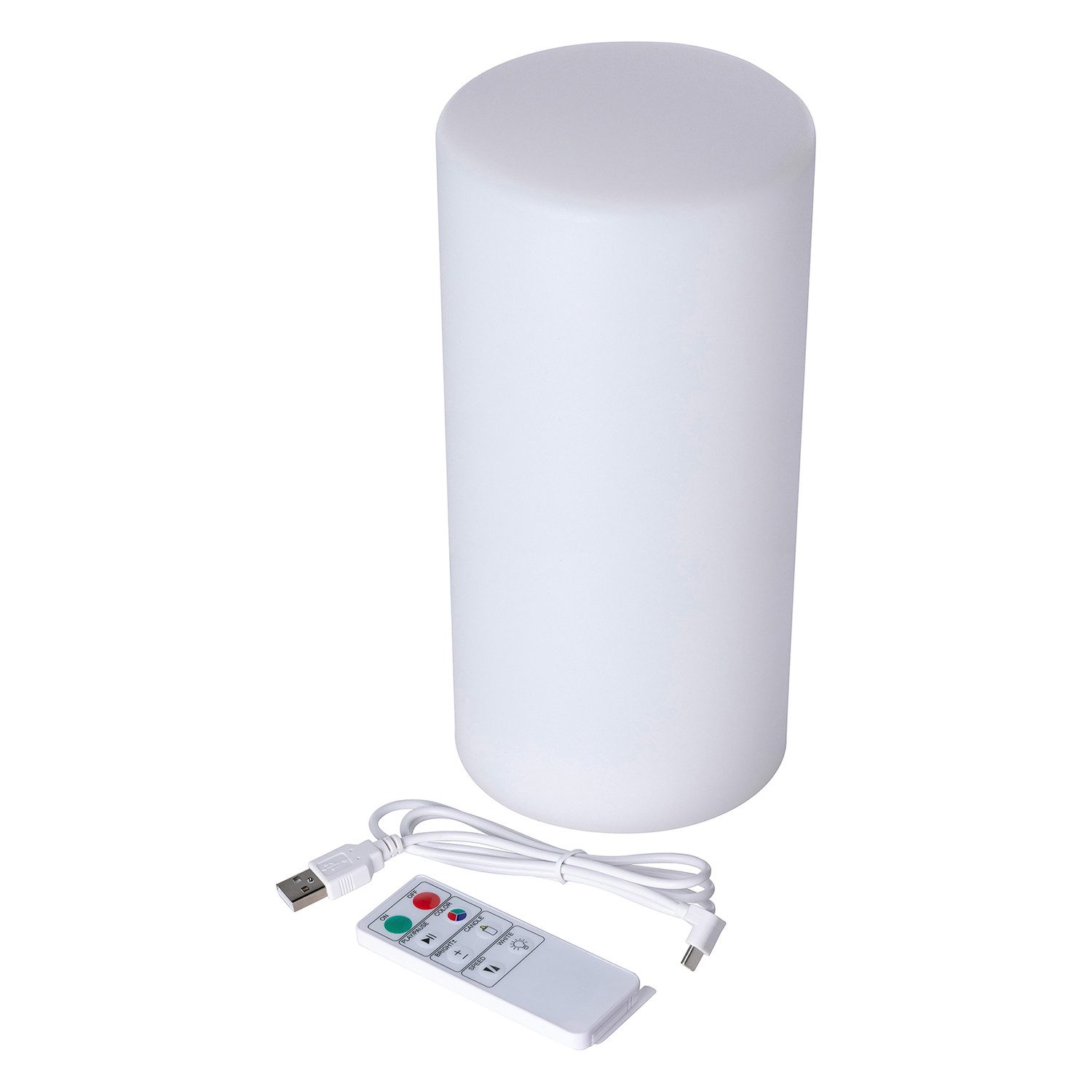 Fink LED Dekolicht FLASH LED Leuchte - weiß aus Polyethylen - H. 24cm x Ø 11cm - Lampe, Lichtlaterne LED - Lampenhalter LED - Lichtquelle LED