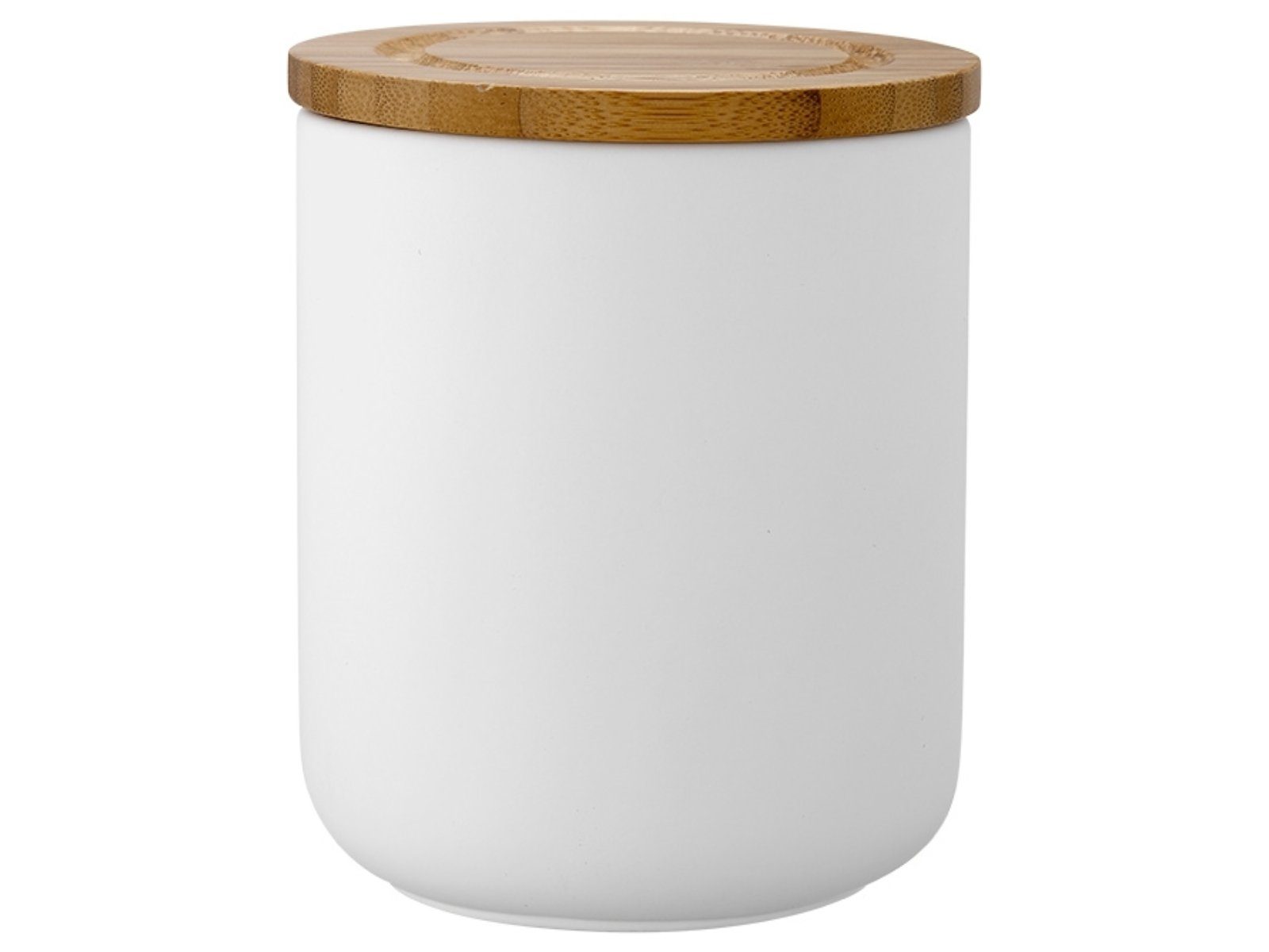 Ladelle Vorratsdose STAK Vorratsdose soft mattiert weiss 13 cm, Keramik / Bambus