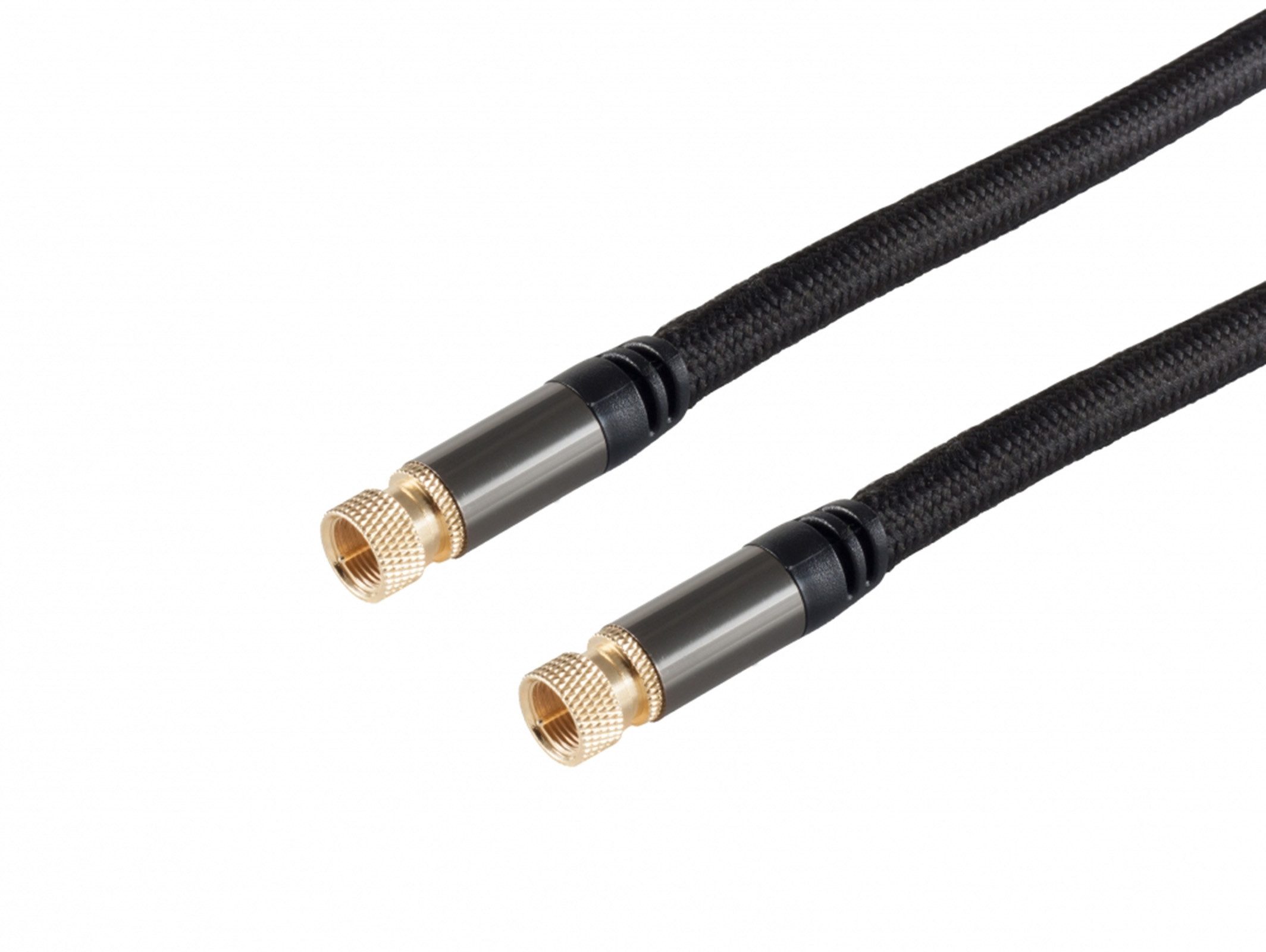 Sky Vision PREMIUM LINE SAT-Kabel, F-Stecker, F-Stecker (150 cm), vergoldete Stecker, Textil-Mantel