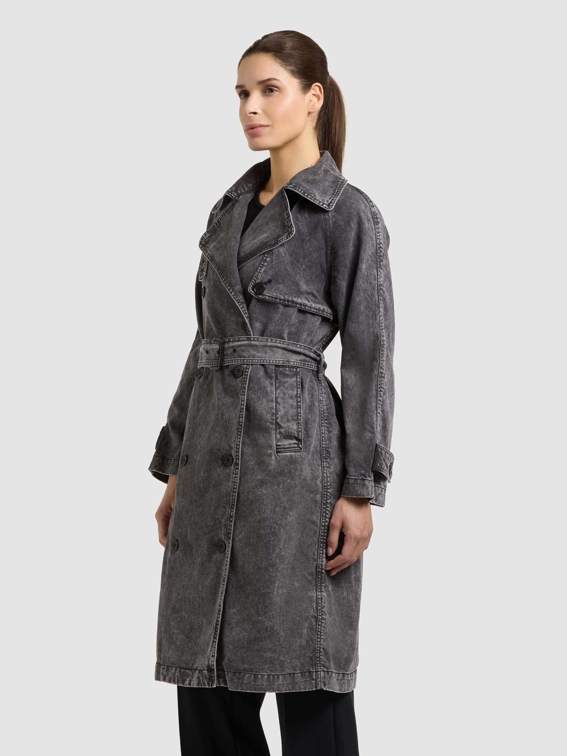 khujo Trenchcoat Enza Damen Übergangsmantel in Jeans-Optik