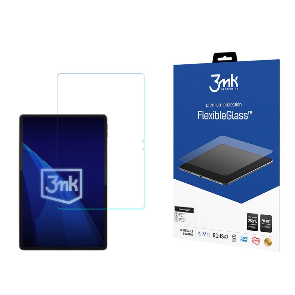 3MK Displayschutzglas Tablet Displayschutzglas für Lenovo Yoga Tab 11.1" TB710FU, Spar-Set, 1 Stück, Hybridglas, 250% stärker, kratzfest, antibakteriell