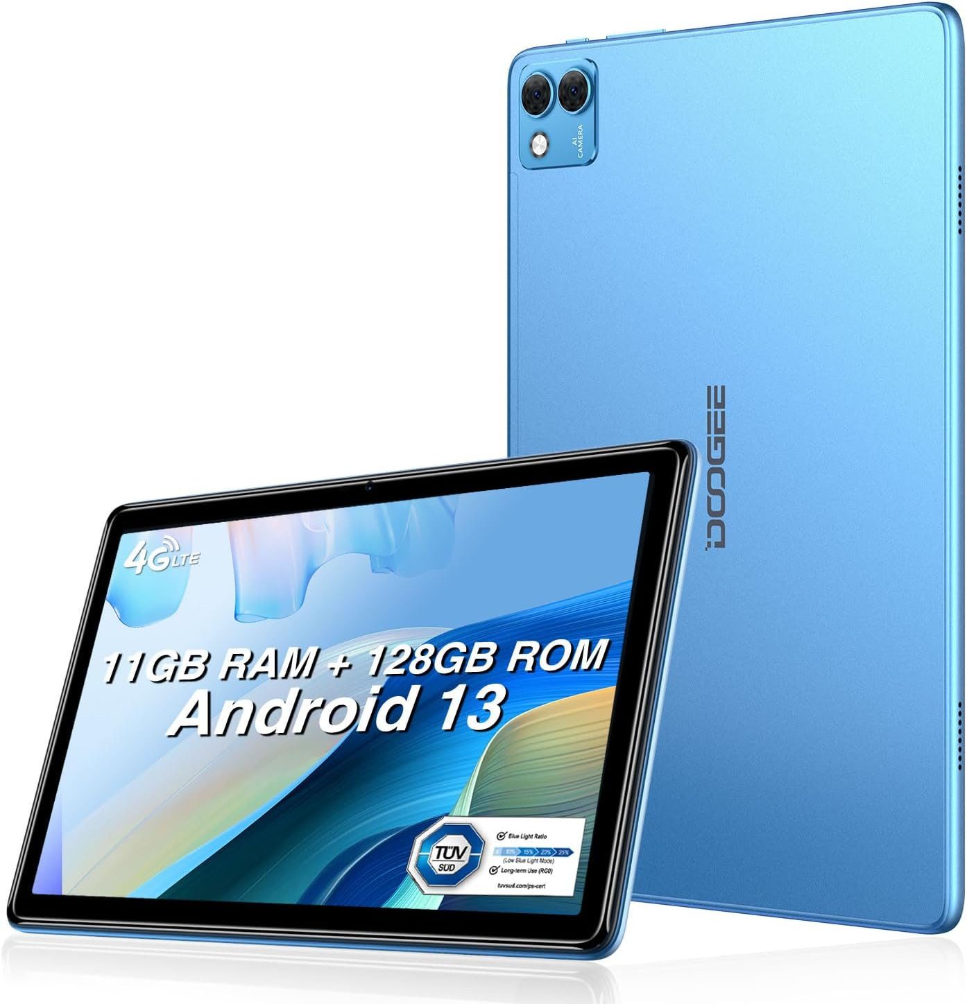 DOOGEE 6 GB RAM 6600 mAh, 8 MP + 5 MP Fast Gaming Tablet (10,3", 128 GB, Android 13, 4G LTE, Elegantes Multimediagerät für Arbeit, Unterhaltung und unterwegs)