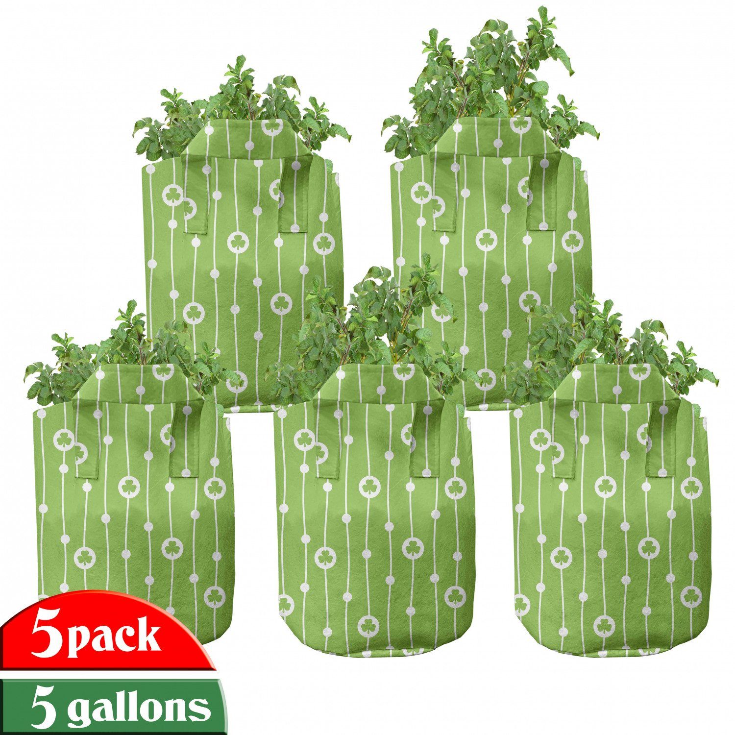 gewellte Trifolium Griffen Stofftöpfe Linien Abakuhaus Pflanzkübel irisch hochleistungsfähig mit Pflanzen, für