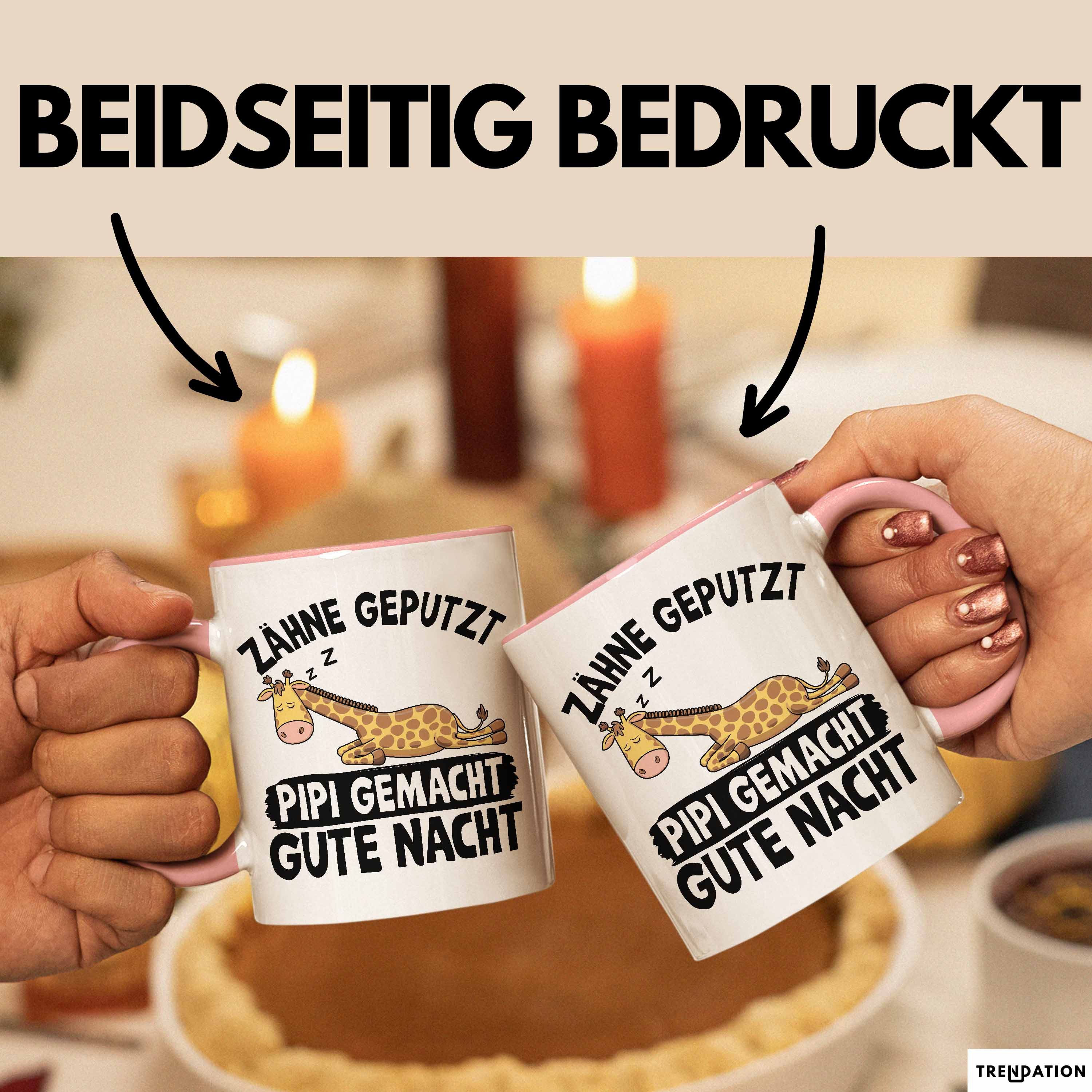 Trendation Tasse Zähne Geputzt Pipi Gemacht Gute Nacht Tee-Tasse Geschenk Kaffee-Bech