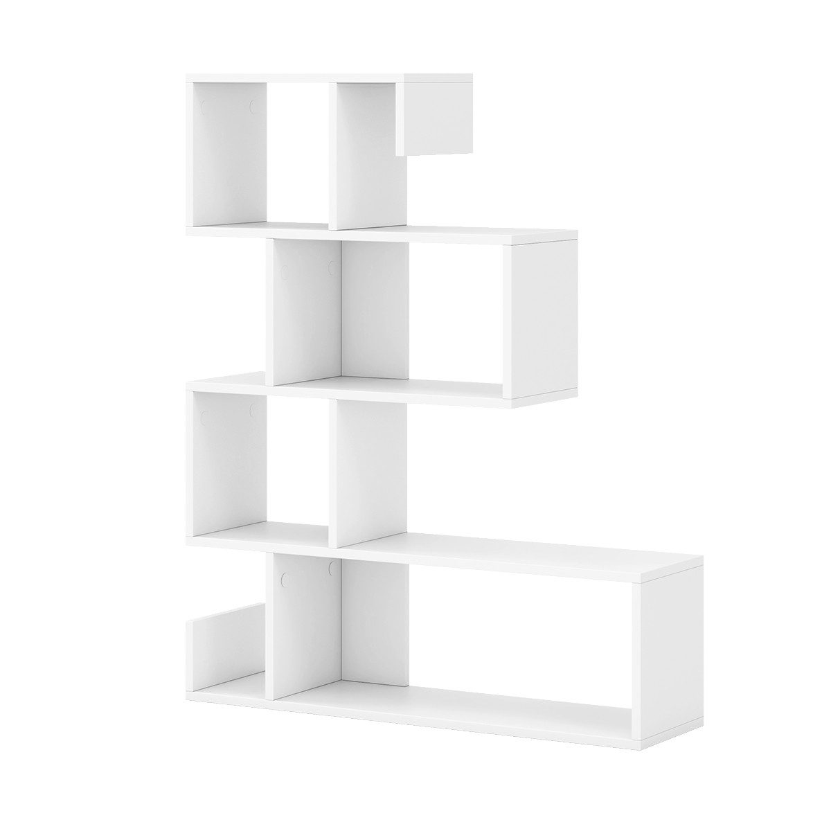 COSTWAY Bücherregal, stehend, S-förmig, mit offenen Fächern, weiß günstig online kaufen