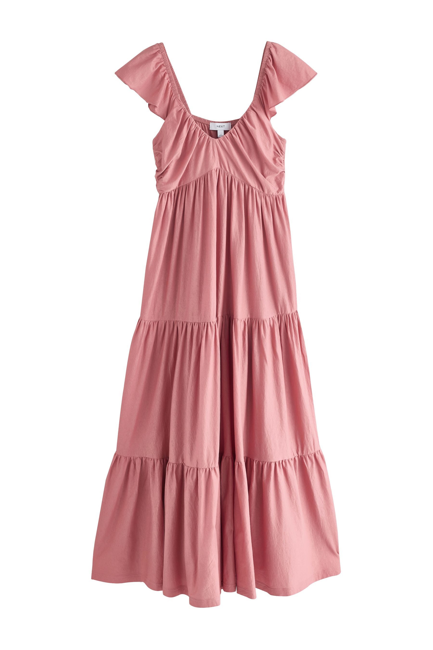 Next Midikleid Midikleid aus Jersey mit V-Ausschnitt (1-tlg)