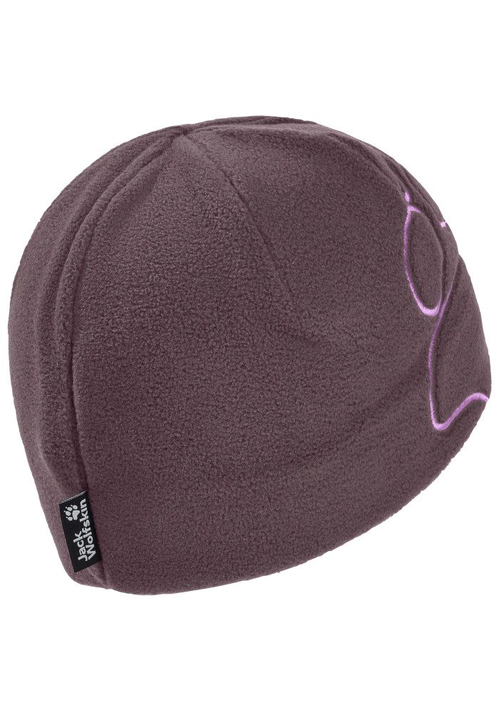 Jack Wolfskin Beanie VERTIGO PAW BEANIE K Kinder-Fleecebeanie, warm, Pfotenmotiv