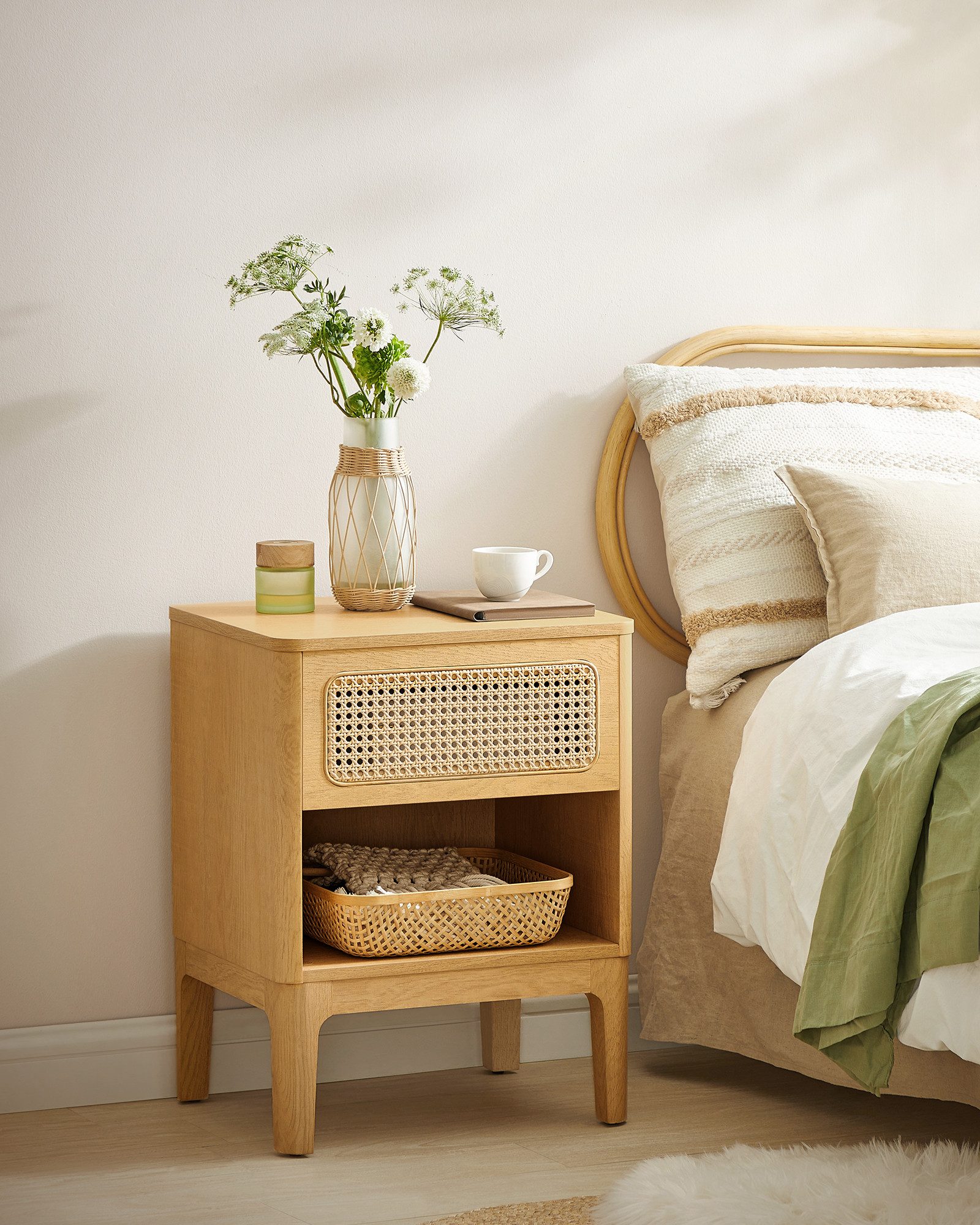 VASAGLE Nachttisch, Boho-Nachtschrank mit Schublade, modern, günstig online kaufen