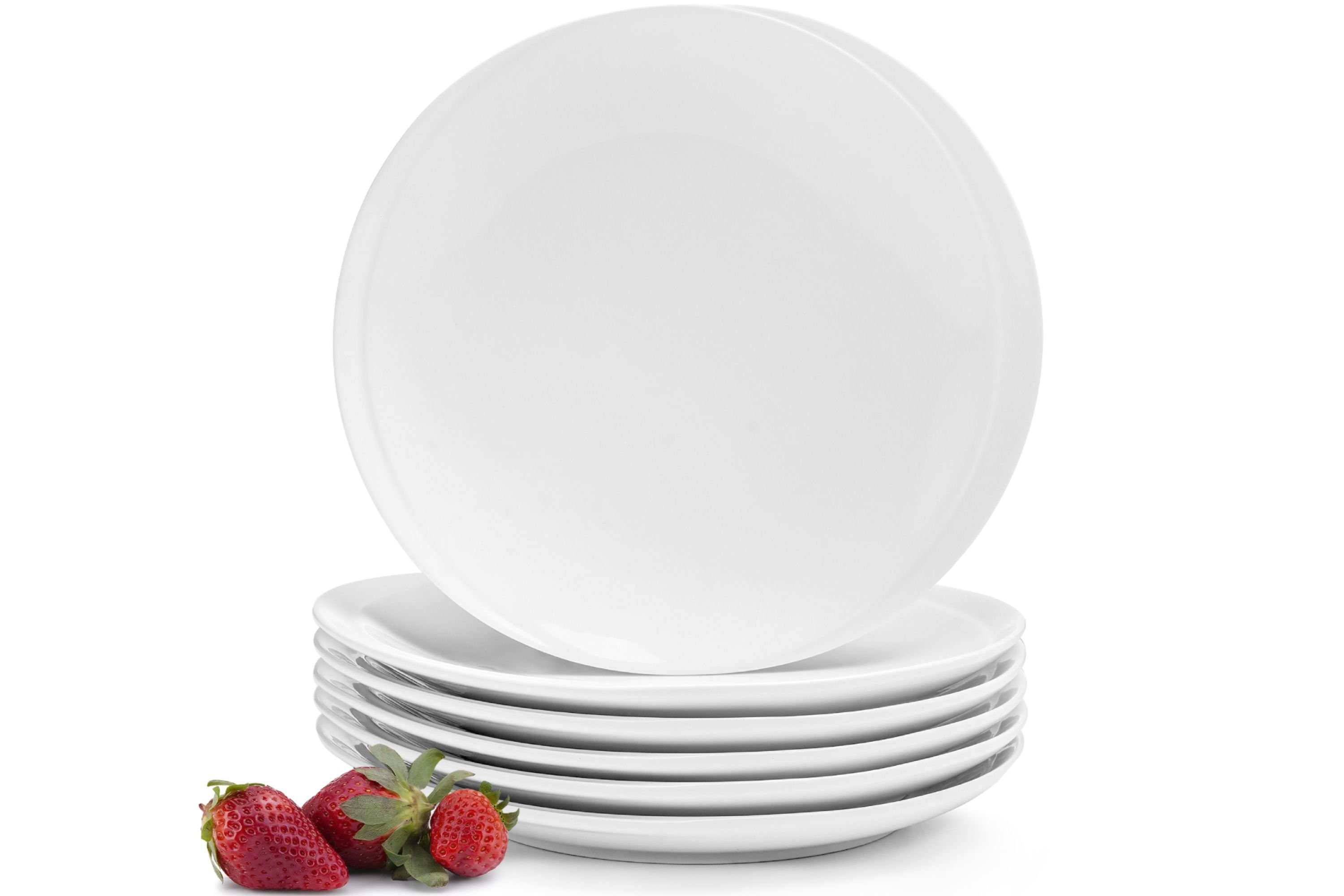 KONSIMO® Teller-Set RESEDA Dessertteller (6-tlg), 6 Personen, Porzellan, Spulmachinen- und Mikrowellengeeignet, rund