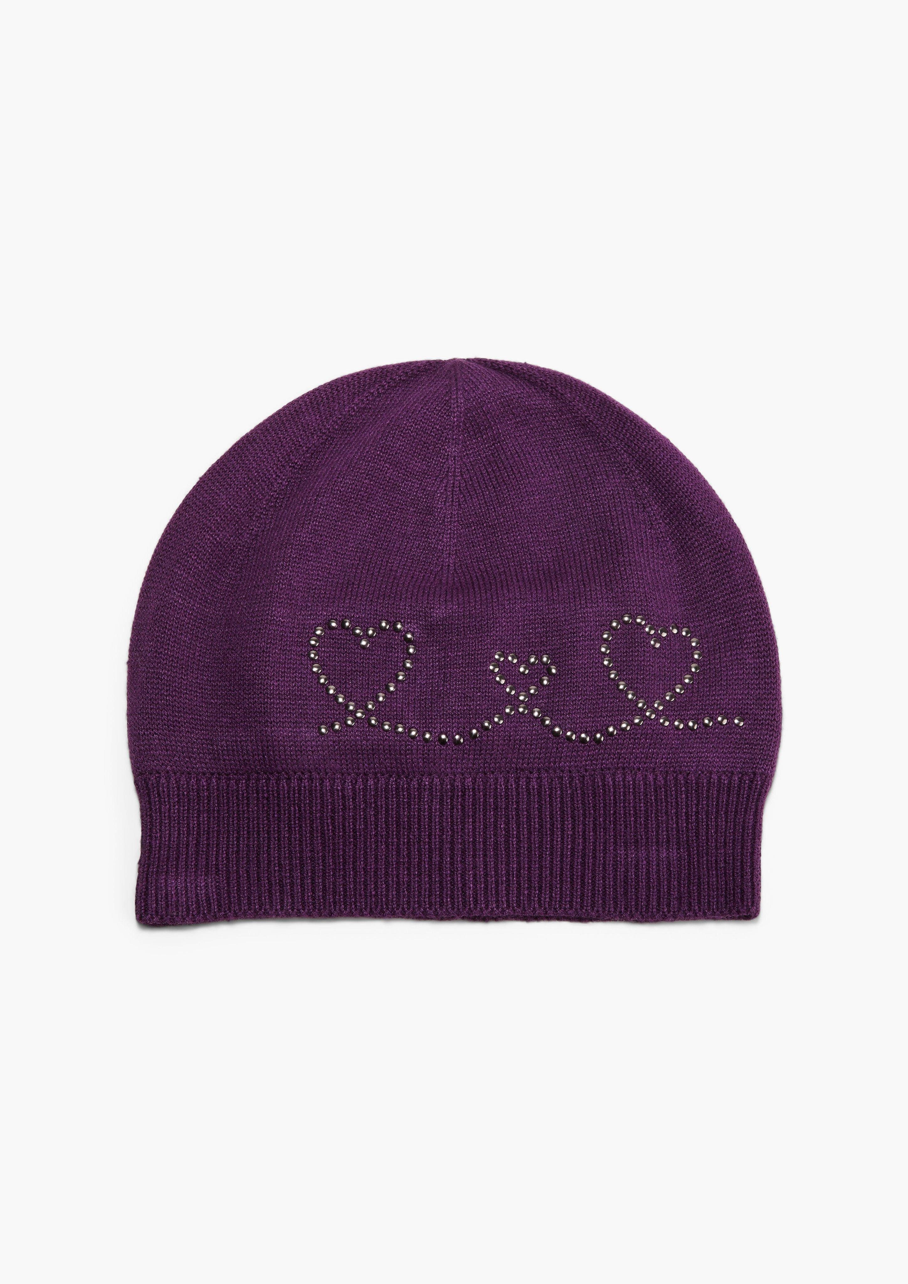 Strickmütze Feinstrickmütze mit Artwork