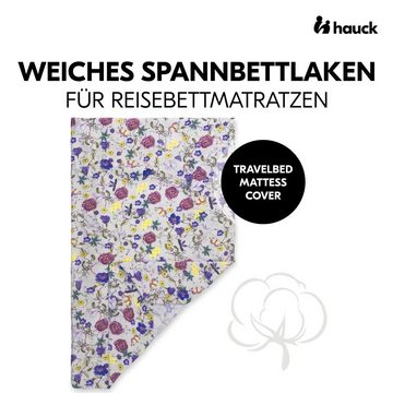 Spannbettlaken Floral Beige, Hauck, Baumwolle, Gummizug: rundum, Baby Spannbetttuch Babybettlaken für Reisebett & Matratze 60x120 cm