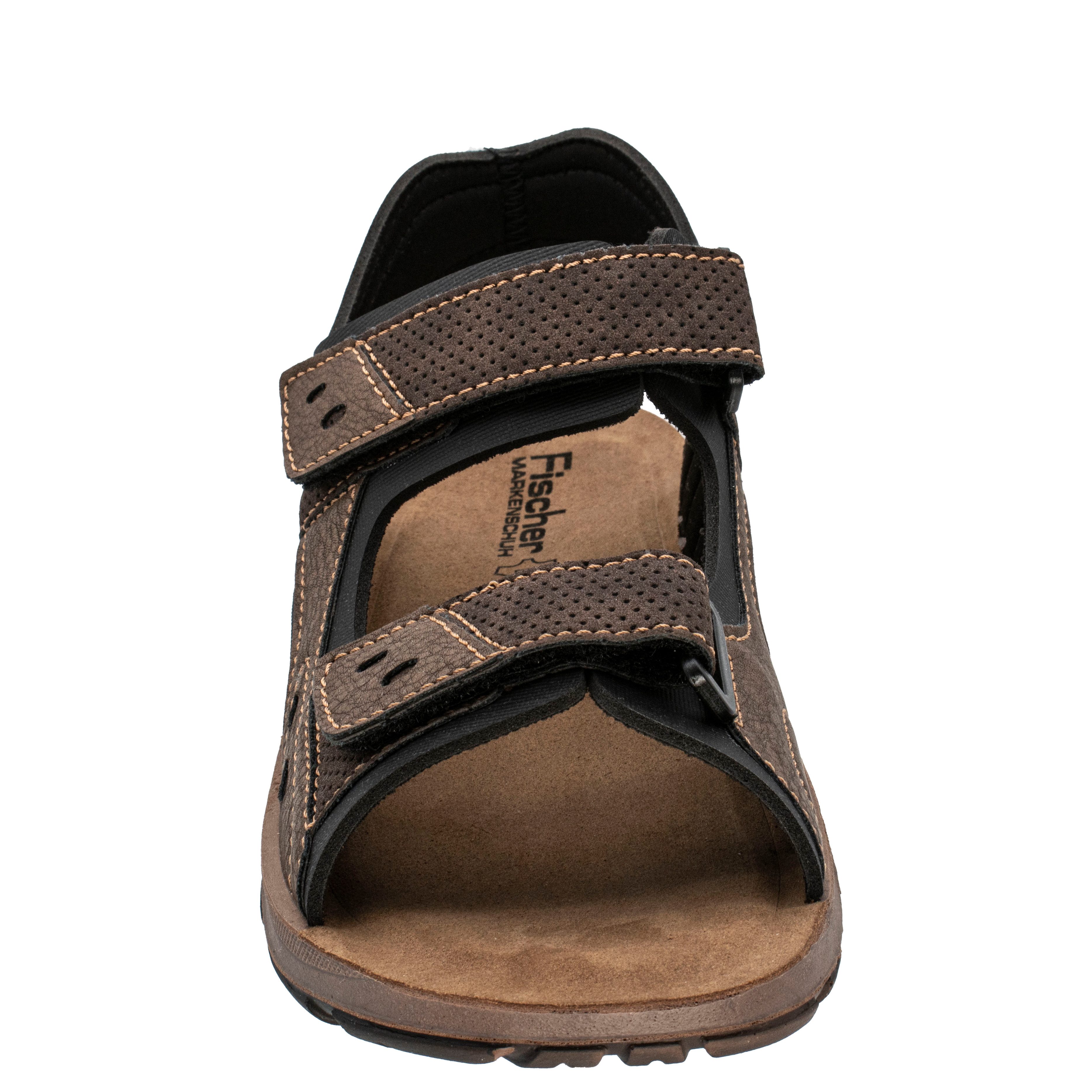 Fischer-Markenschuh Trekking Sandale aus Vegano (Lederimitat), Synthetik-Futter, Leichte PU-Sohle