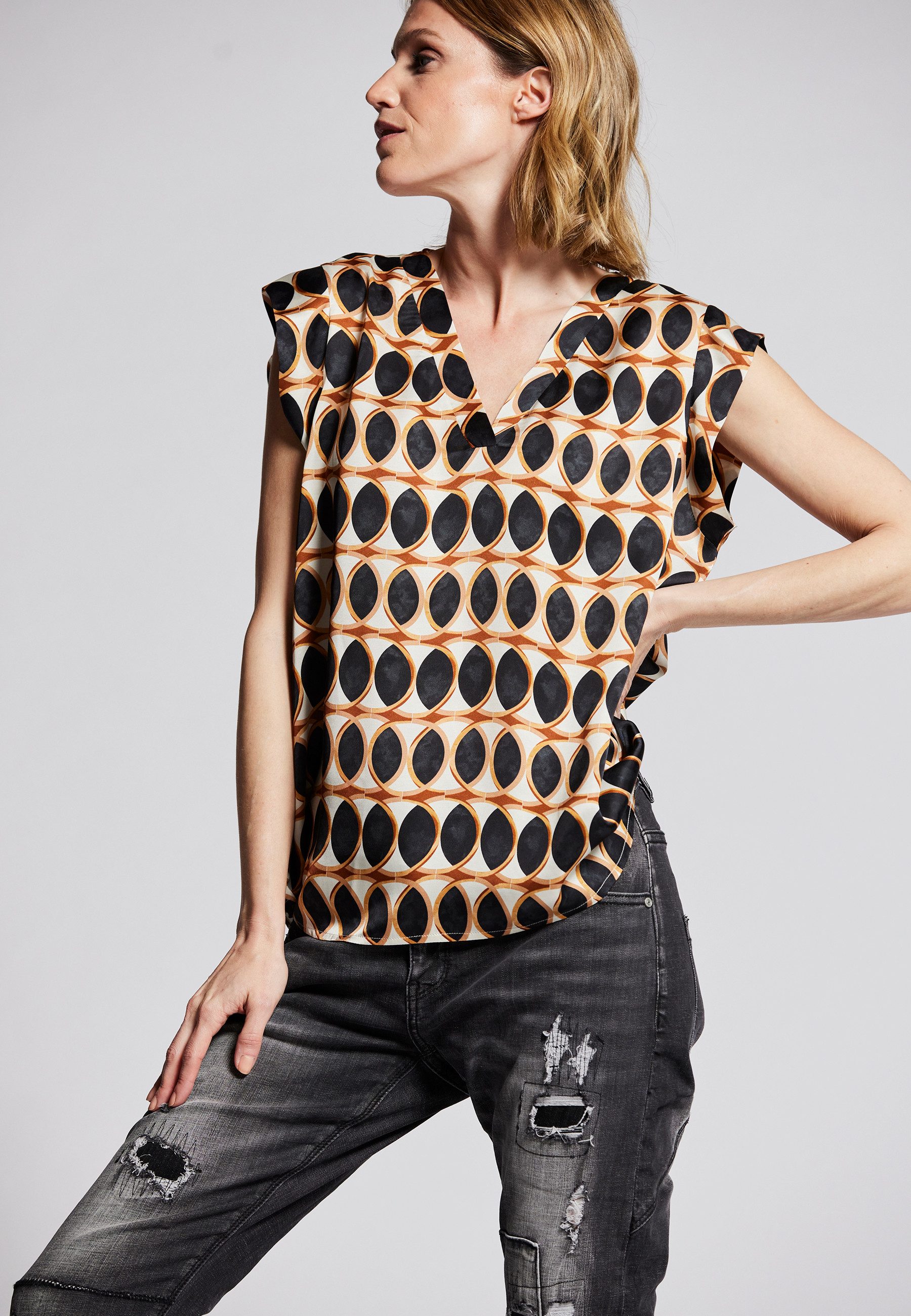 Andijamo-Fashion Shirtbluse LUXURY DOT Print