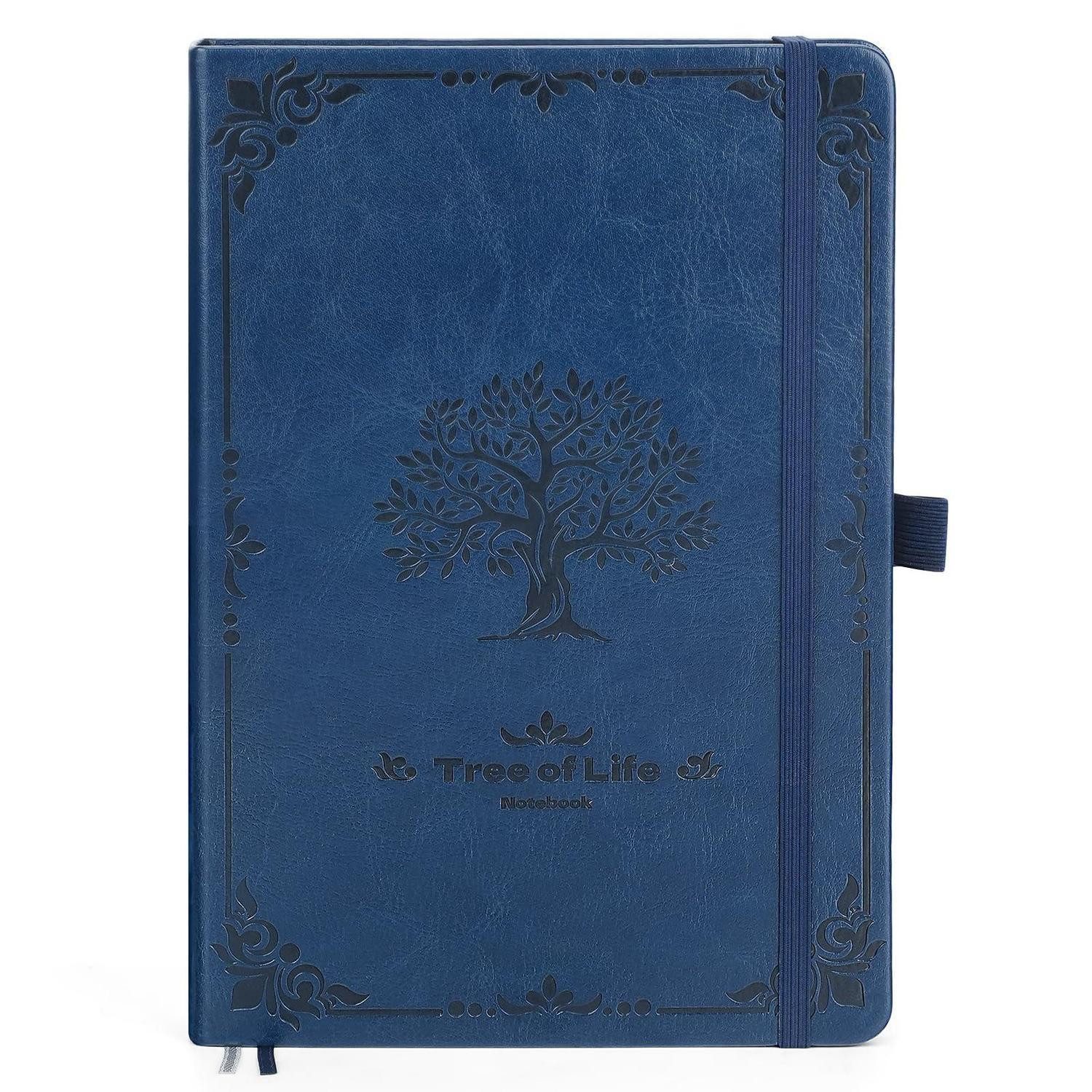 LuxusKollektion Tagebuch Tagebuch A5 liniert blau vintage in Lederoptik