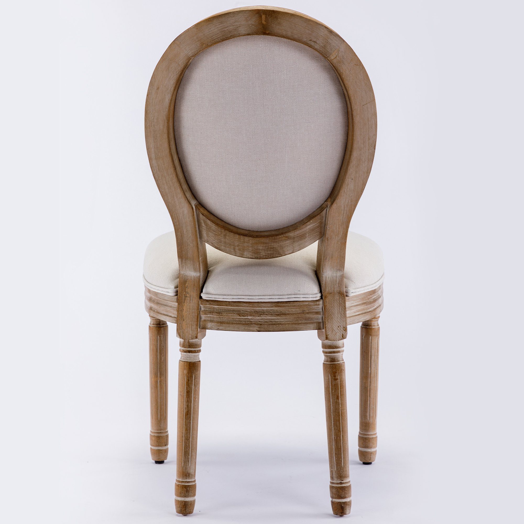 Celya Esszimmerstuhl 2er Knöpfen, Sitzfläche creme getufteten Set aus Leinen, gepolsterte Küchenstühle mit