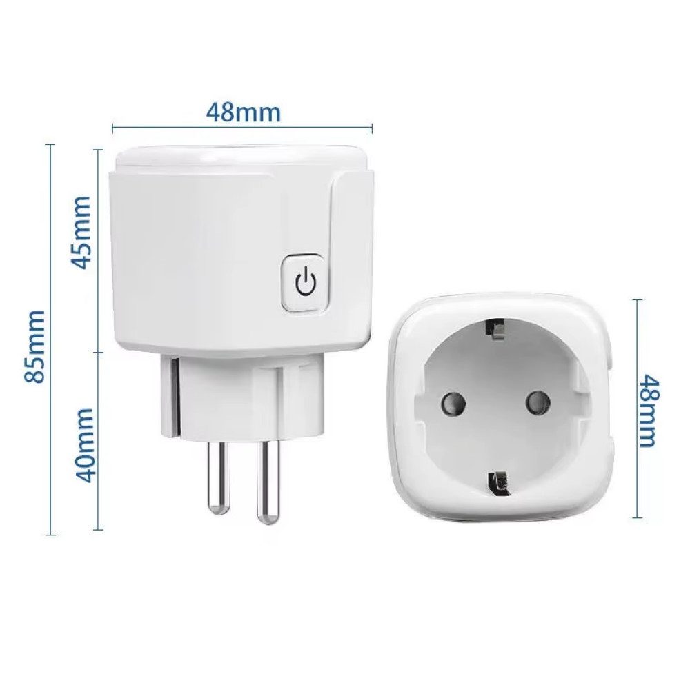 Tuya WLAN-Steckdose 2er-Pack Intelligente WLAN-Steckdose (20A) Bluetooth Dual-Mode, max. 4600 W, Hohe Netzwerksicherheit, schnelle Erstverbindung