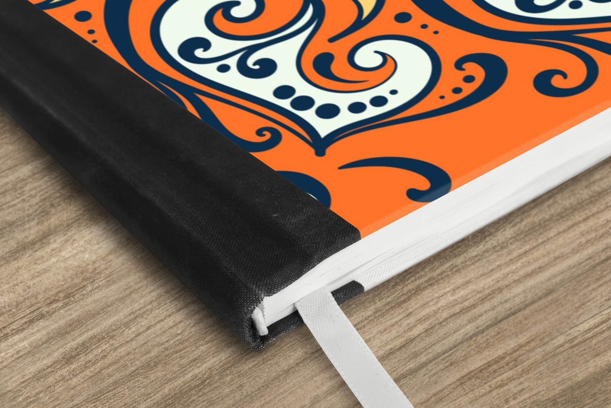 Thumbnail - MuchoWow Notizbuch Blume - Weiß - Blau - Muster, Notebook, Notizblock a5, Tagebuch, Journal Liniert