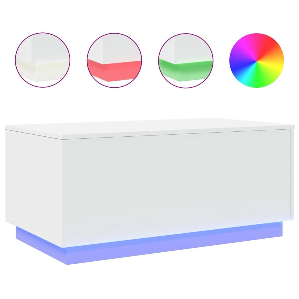 vidaXL Couchtisch Couchtisch mit LED-Leuchten Weiß günstig online kaufen