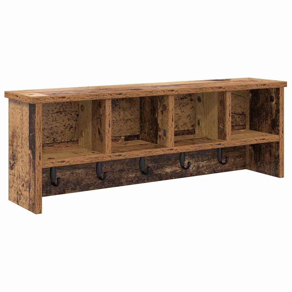 vidaXL Regal Wandmontierter nachttisch Altholz 75 x 16 x 26 cm Holzwerkstoff, 1-tlg.
