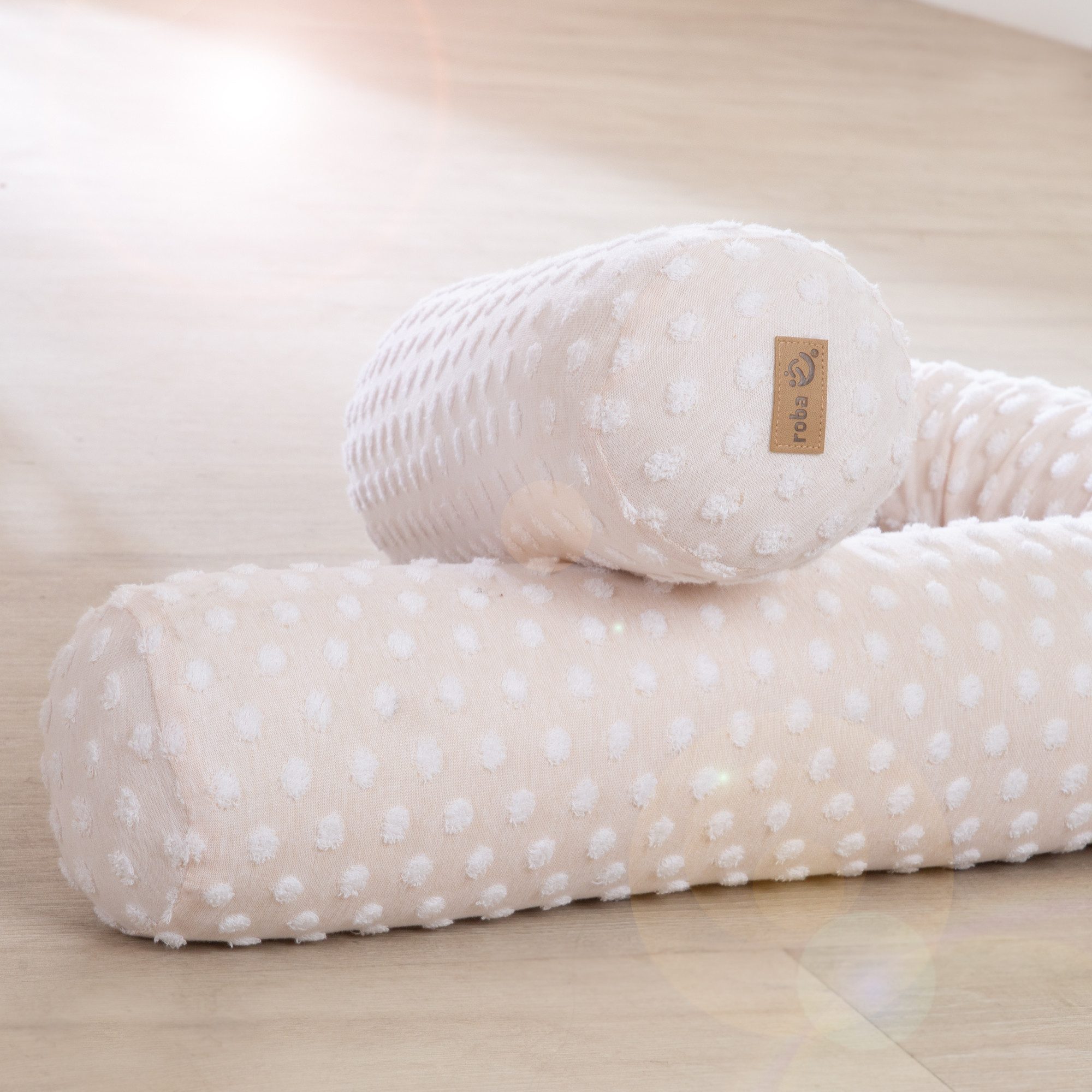 roba® Bettnestchen Bettschlange Frosty Almond - Bettumrandung mit Punkte Mo günstig online kaufen
