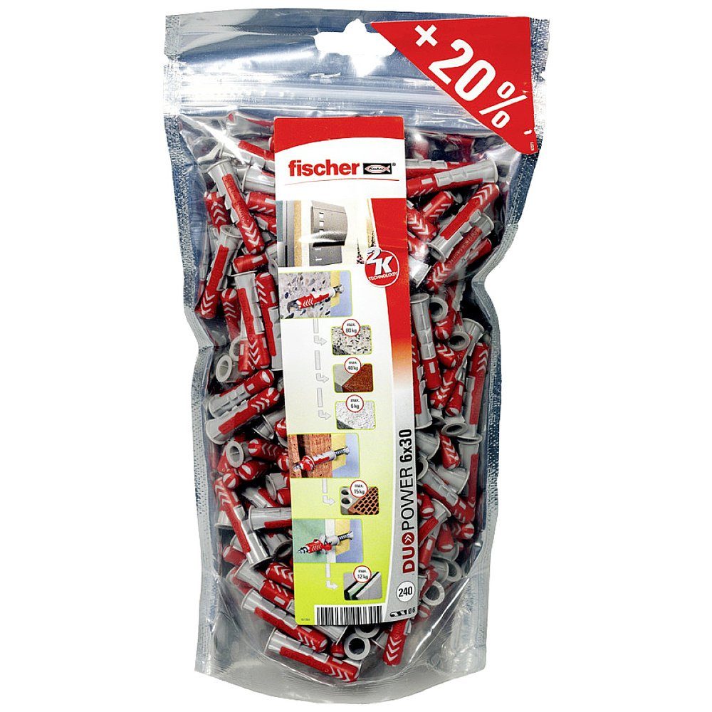 Fischer Дюбель-Set Fischer 536382 DUOPOWER 6 BigPack Дюбель 30 mm 6 mm 240 St.