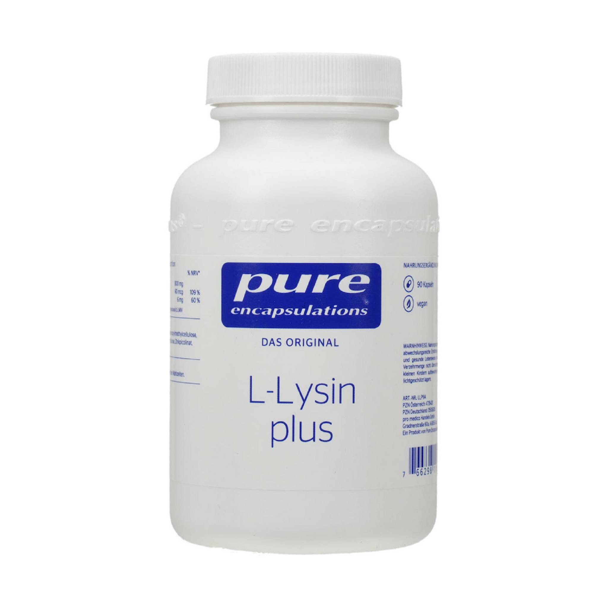 pro medico GmbH PURE ENCAPSULATIONS L-Lysin plus Kapseln Kapsel