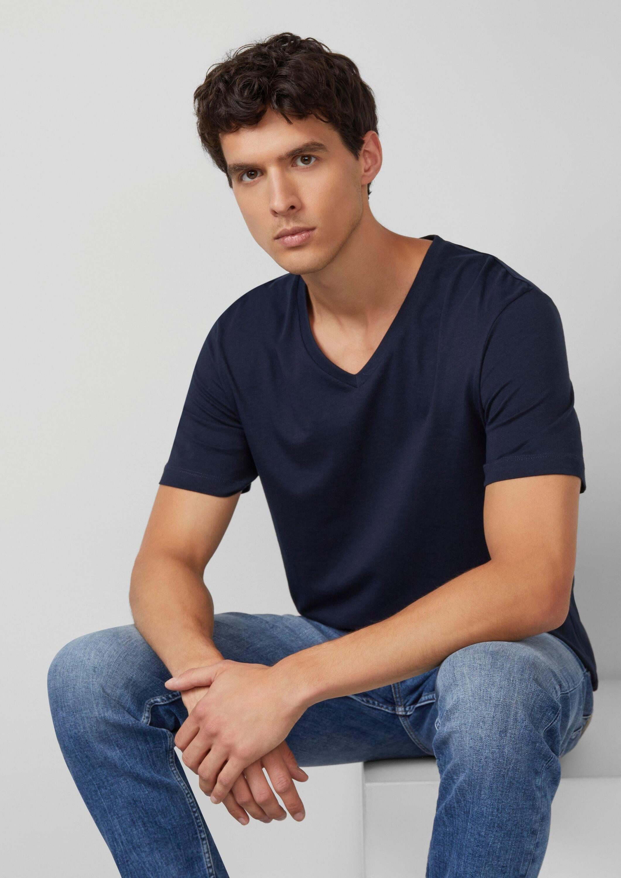 s.Oliver Kurzarmshirt T-Shirt Basic-T-Shirt aus Baumwolle im 2er-Pack