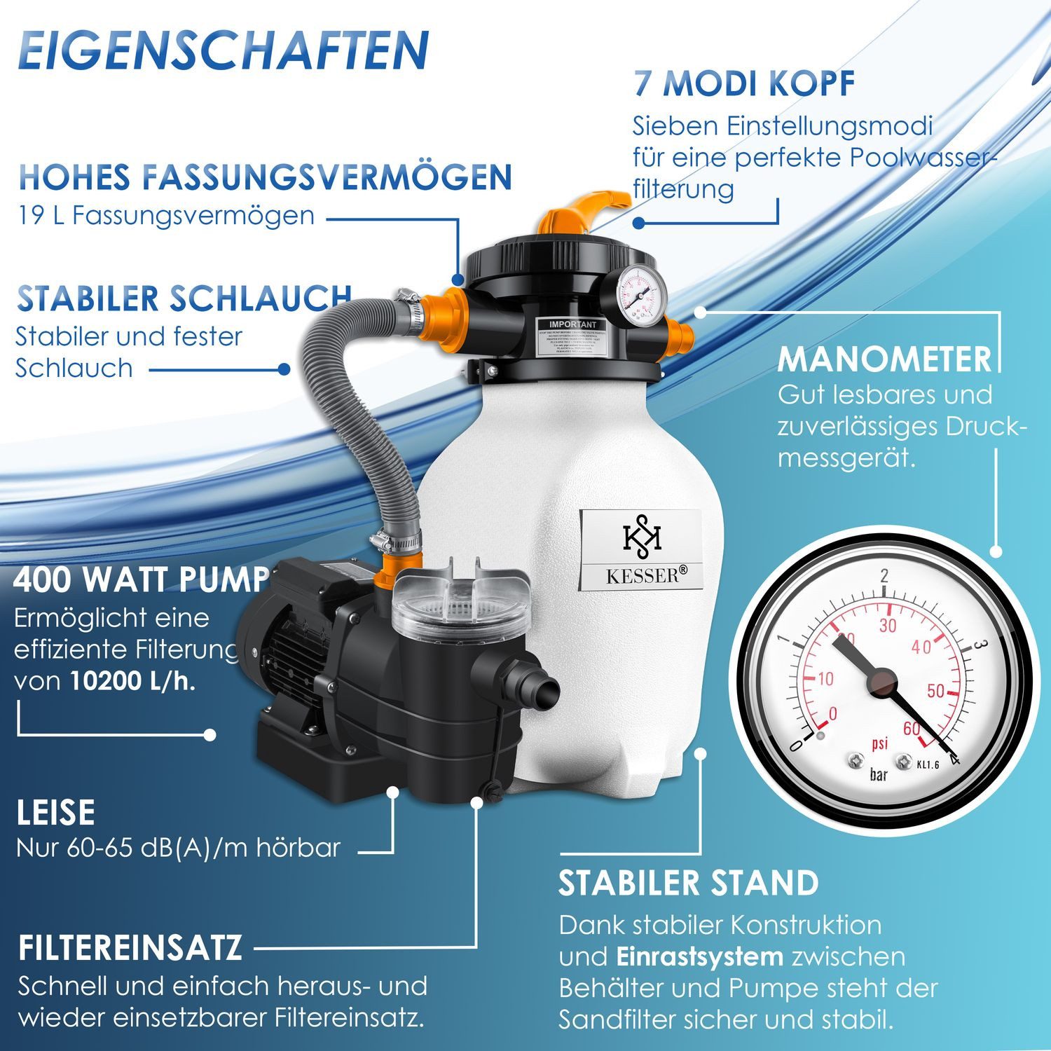KESSER Sandfilteranlage, Sandfilteranlage Sandfilter 700g Filterbälle günstig online kaufen