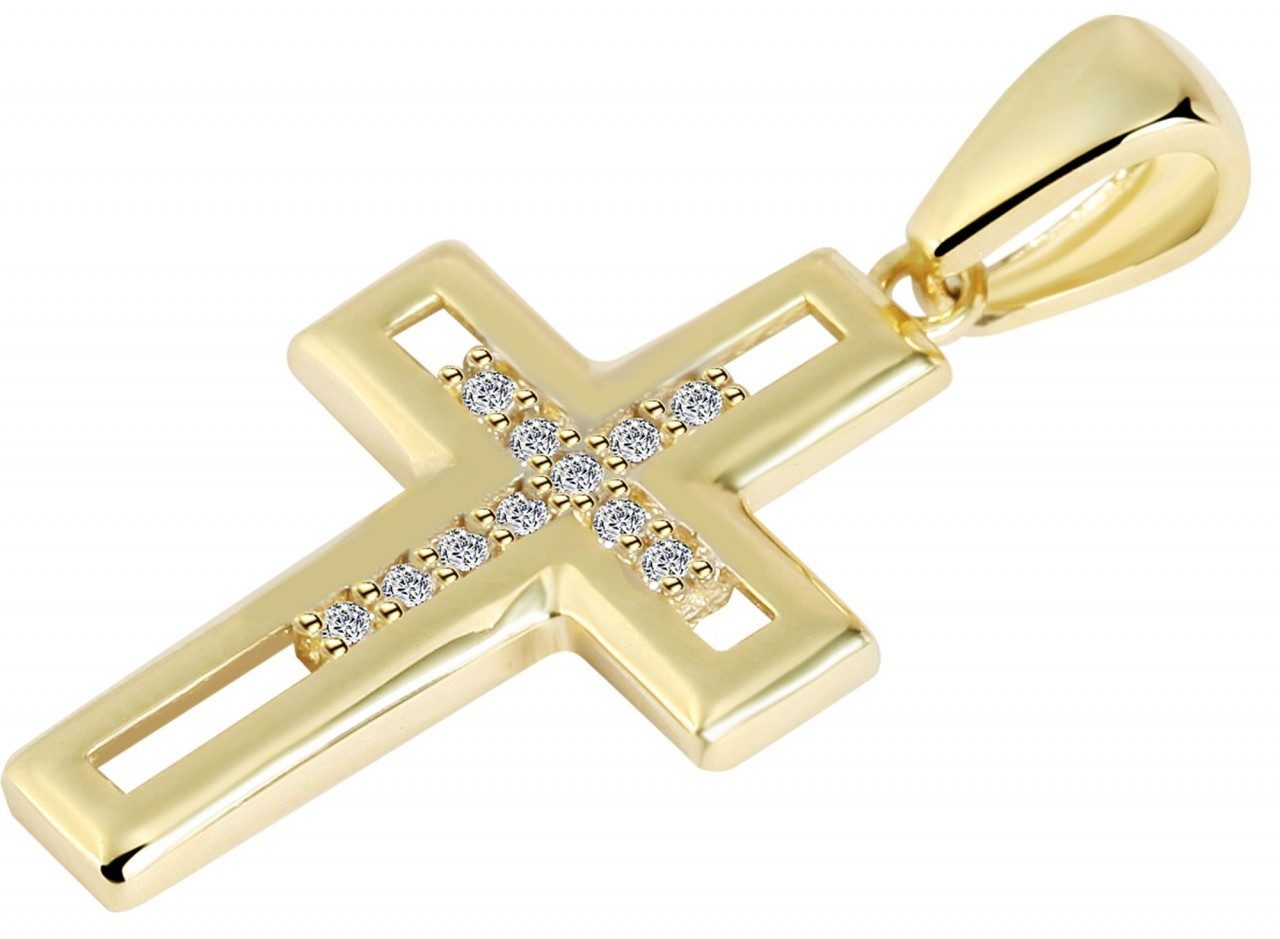 Adelia´s Kettenanhänger Neuheit 2025 - modischer Kreuz Anhänger aus 375 Gol günstig online kaufen