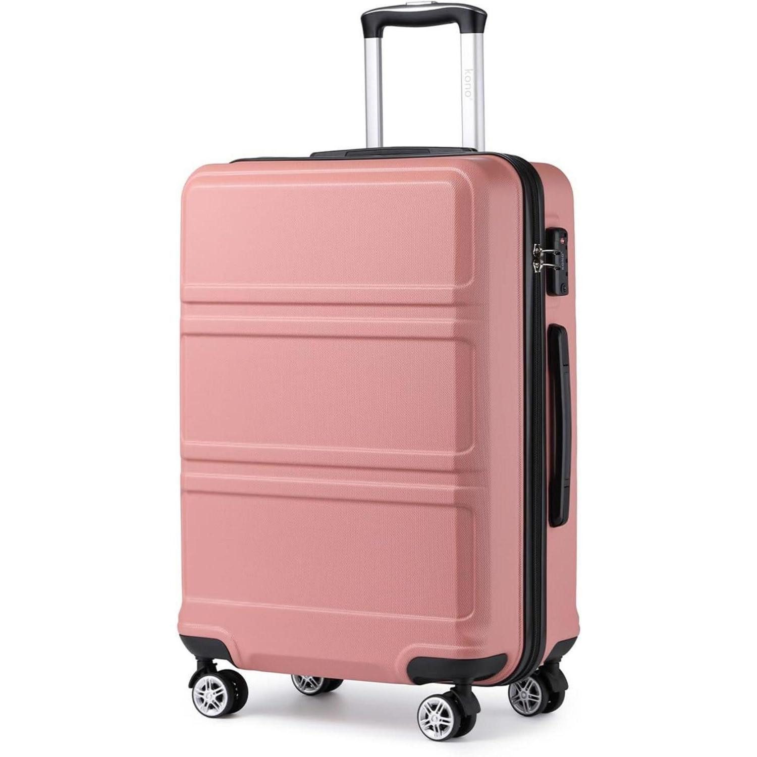 LuxusKollektion Hartschalen-Trolley Koffer Trolley Reisekoffer M (55cm) Rosegold
