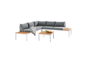 riess-ambiente Sitzgruppe MIAMI LOUNGE 240cm grau / weiß, Gartenmöbel · Loungeset · Sofa · Terrasse · Outdoor