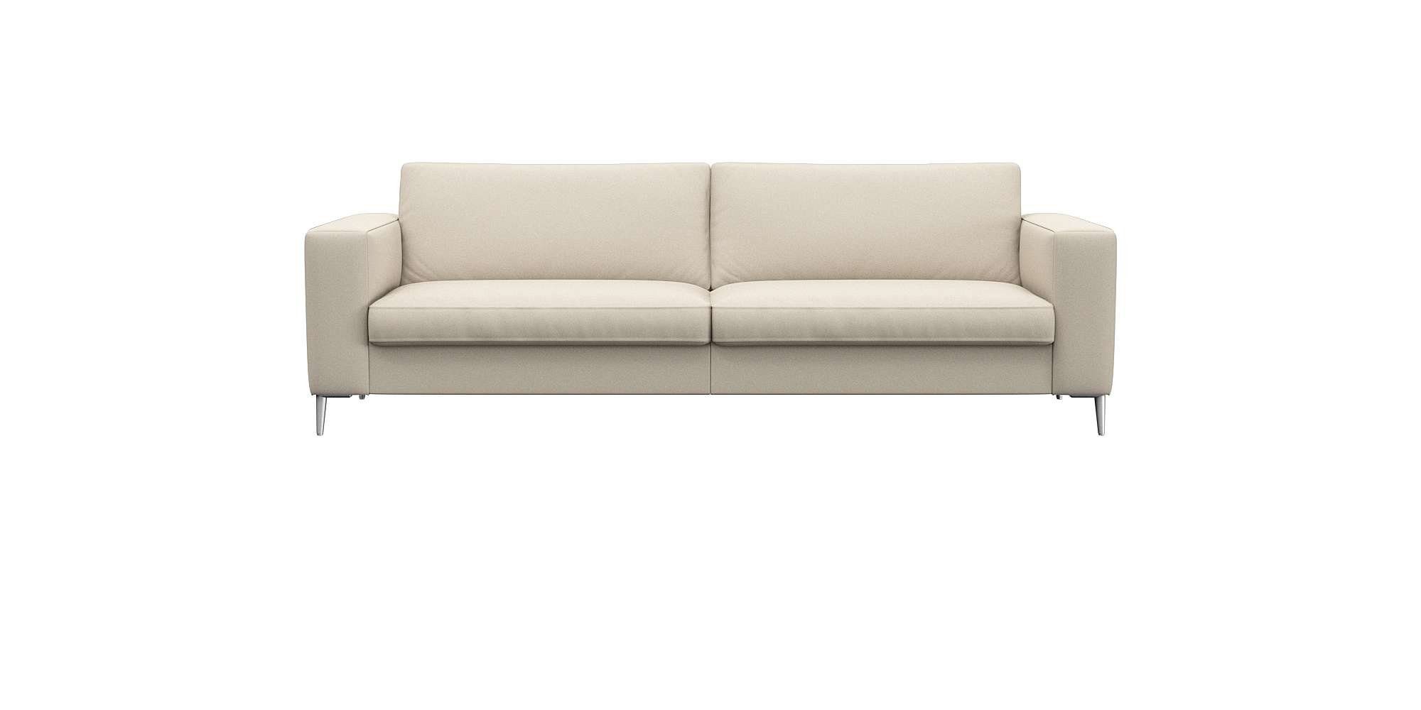 FLEXLUX 3-Sitzer Fiore, super Sitzkomfort durch Kaltschaum im Sitz, schmale Armlehnen, Füße Alu