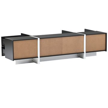 BlingBin TV-Schrank niedriges Paneel mit farbblockierten Beinen in Hochglanz (1-St., 1er Set) 190 x 45 x 35 cm, Einfaches Liniendesign