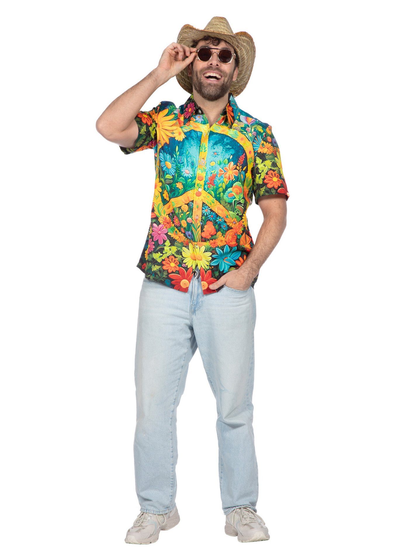 Metamorph Hippie-Kostüm Hippie Hawaiihemd, Flowerpower mit Südsee-Feeling günstig online kaufen