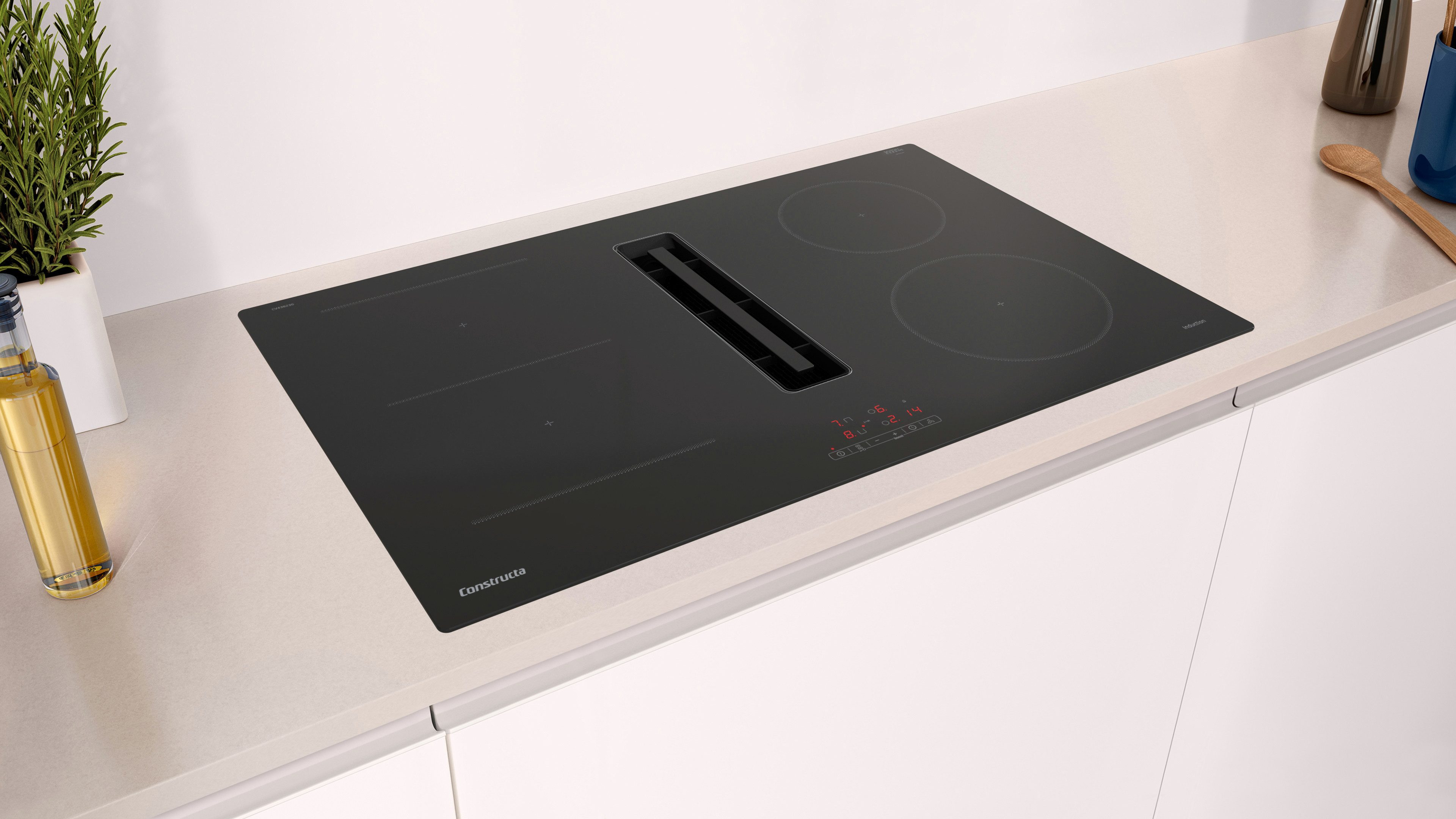 Constructa Backofen-Set CX5PM802, mit Teleskopauszug nachrüstbar, Pyrolyse-Selbstreinigung