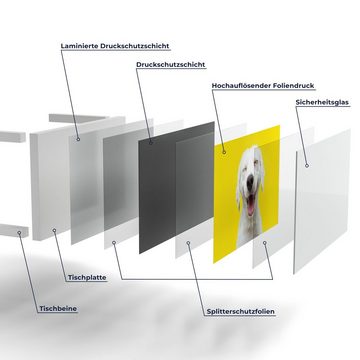 DEQORI Couchtisch 'Lachender Hund', Glas Beistelltisch Glastisch modern