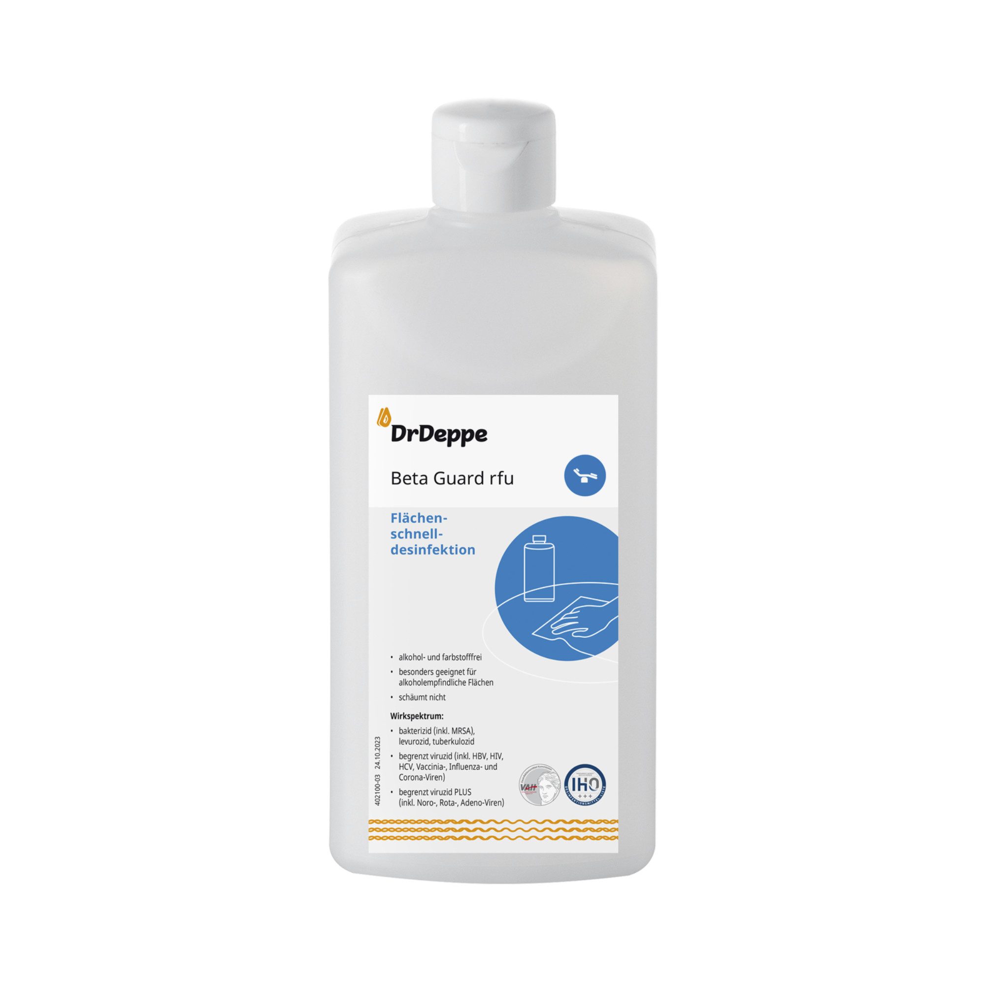 Dr.Deppe DrDeppe - Beta Guard rfu - Flächenschnelldesinfektion - 500 ml Oberflächen-Desinfektionsmittel (alkoholfrei)