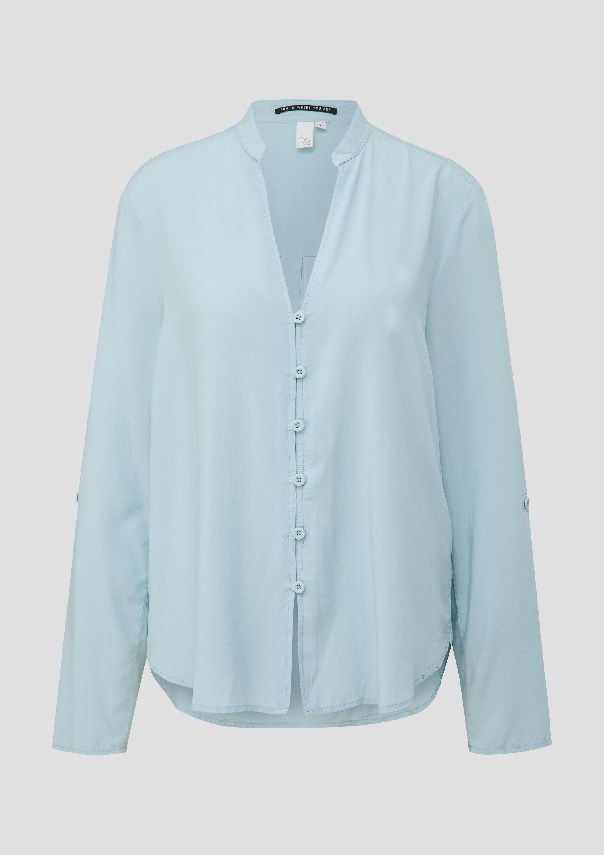 QS Langarmbluse Bluse Viskosebluse mit Turn-up-Funktion