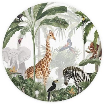 K&L Wall Art Fototapete Fototapete Baby Kinderzimmer Dschungeltiere Elefant Giraffe Vliestapete, große Kinder Motivtapete