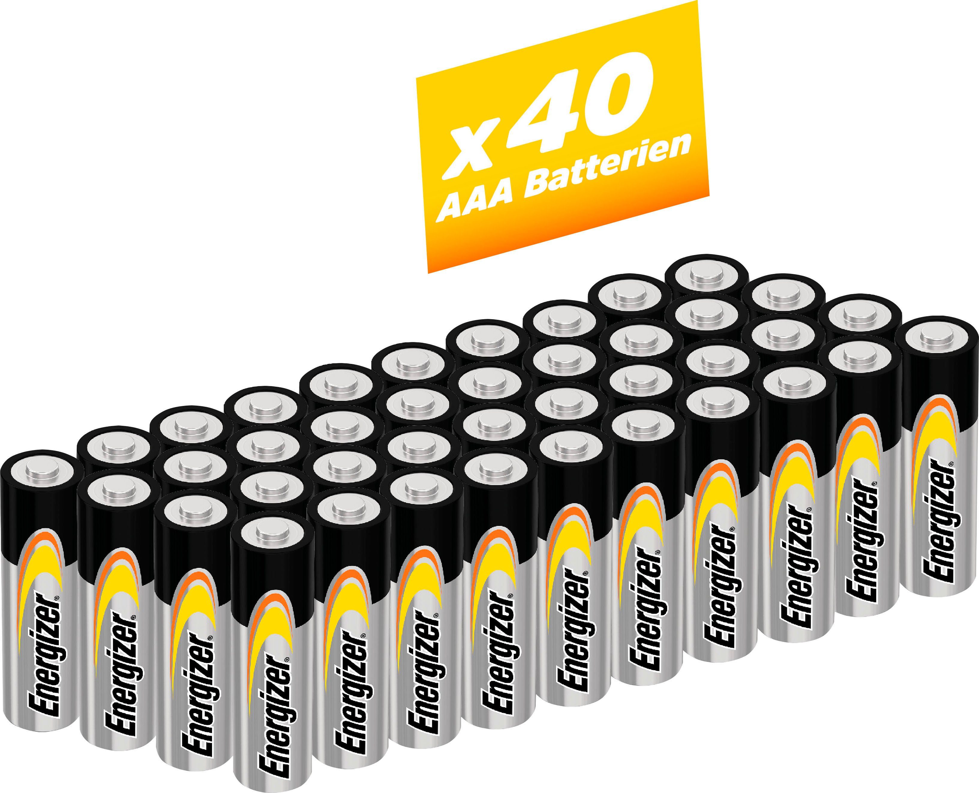 Energizer 40 Stück Alkaline Power Micro (AAA) Batterie, LR03 (1,5 V, 40 St)