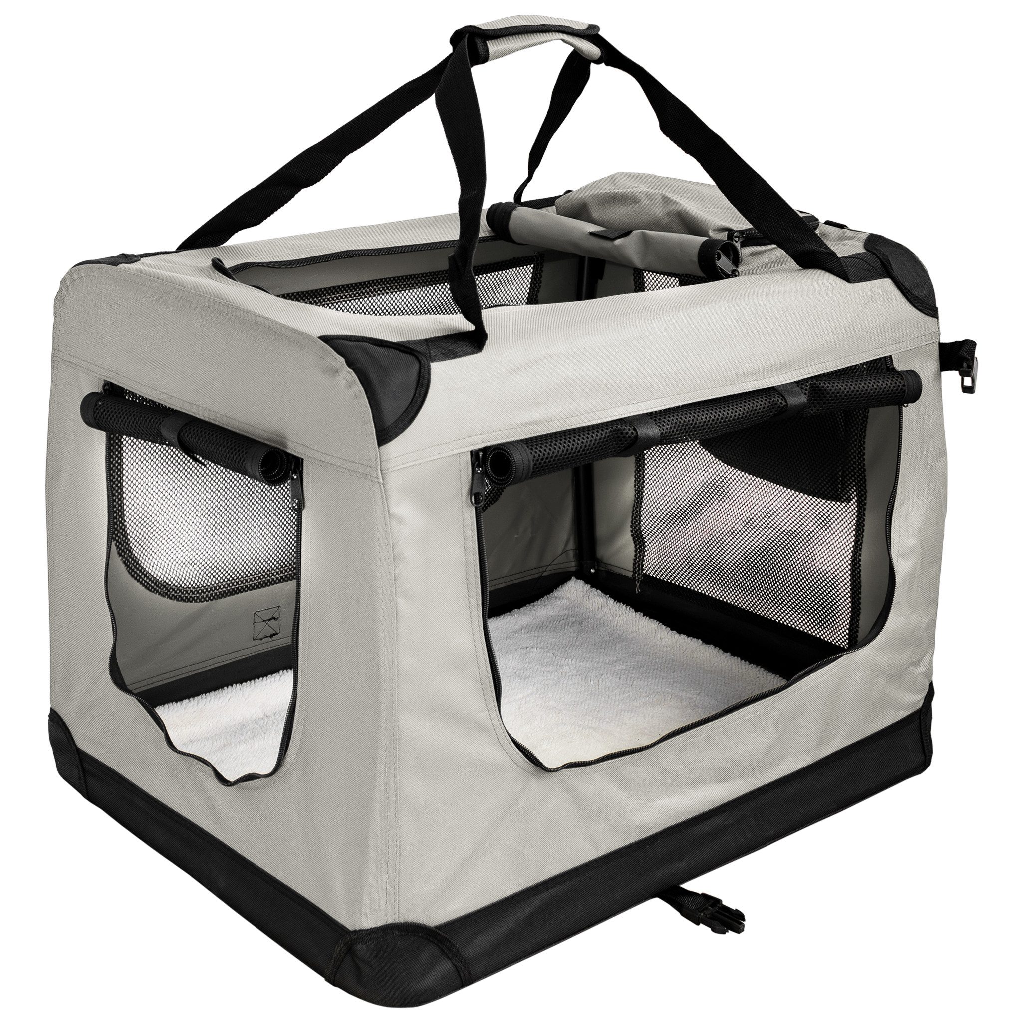 Petigi Tiertransporttasche Transportbox Faltbar Box Hund Transporttasche Katze Cream S-XXXXL