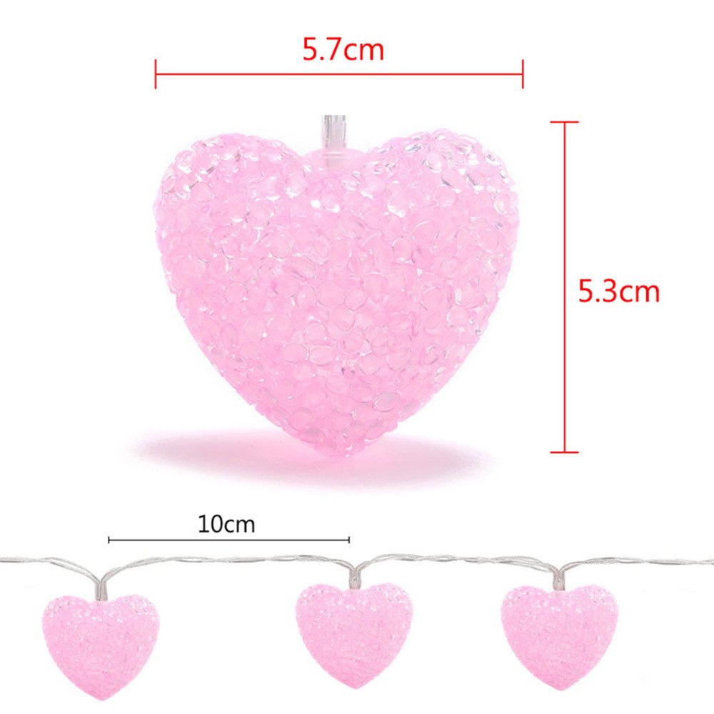 Merry 2024 LED-Lichterkette LED-Lichterkette Herzen,LED Lichtervorhang, Bat günstig online kaufen